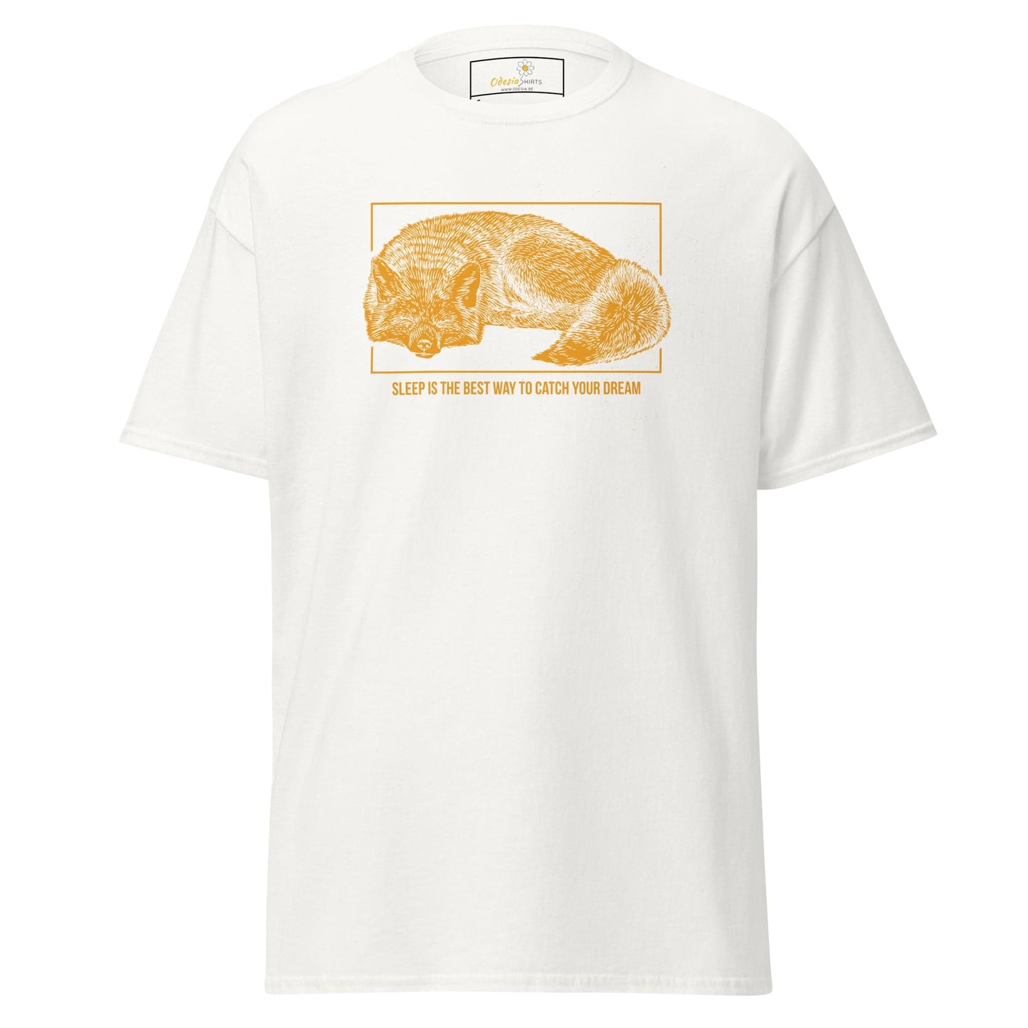 White T-shirt with a fox graphic from T-SHIRT DESIGN TEE for Men and Women sizes S to XL