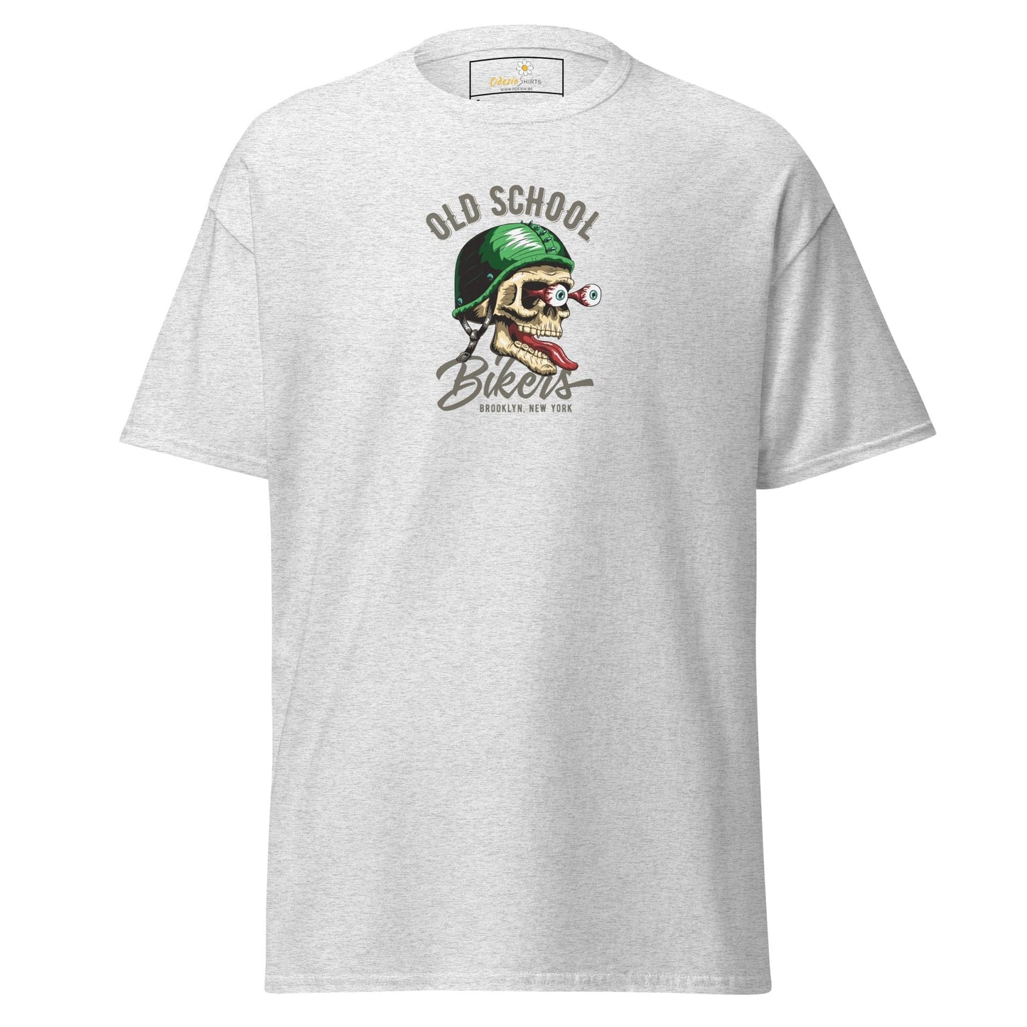 Unisex classic tee - SKULL OLD SCHOOL BIKERS - REGULAR - Ash / S