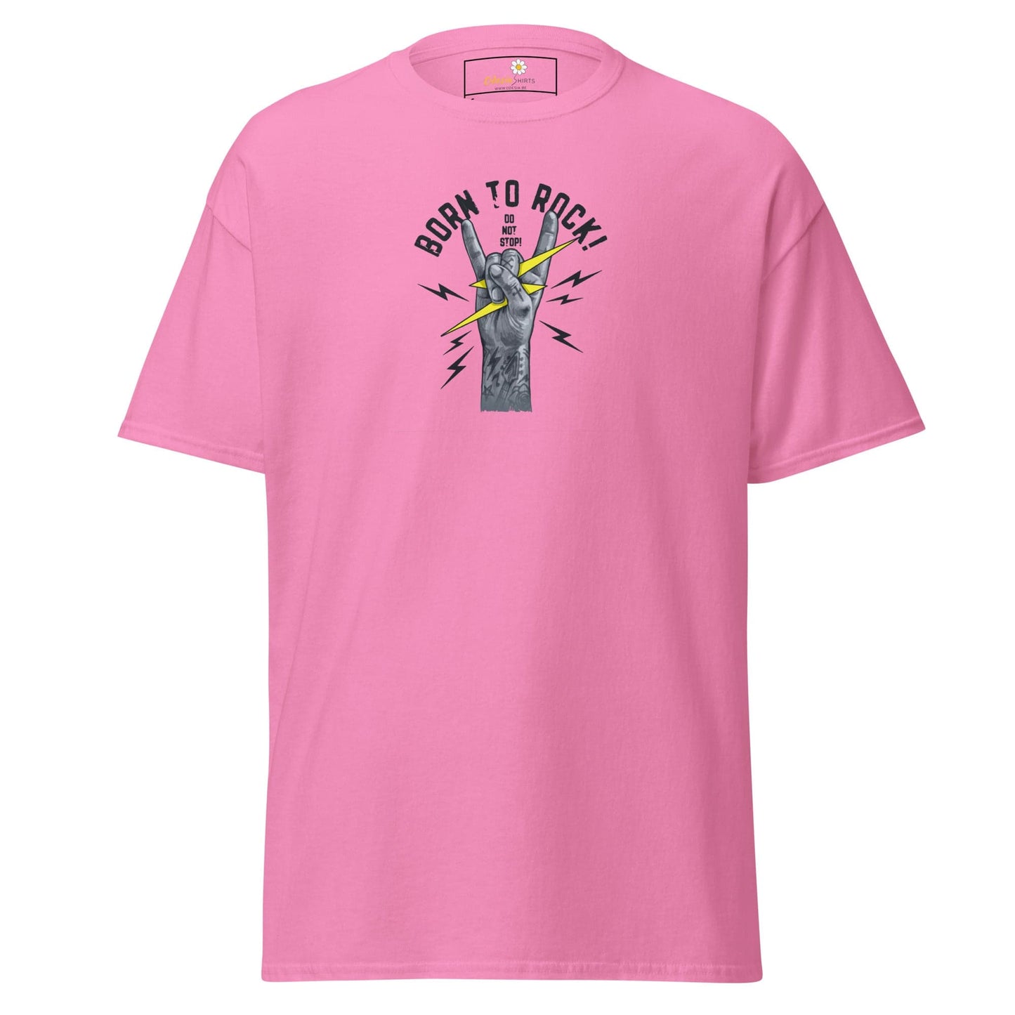 Unisex classic tee - MUSIC BORN TO ROCK - REGULAR - Azalea / S