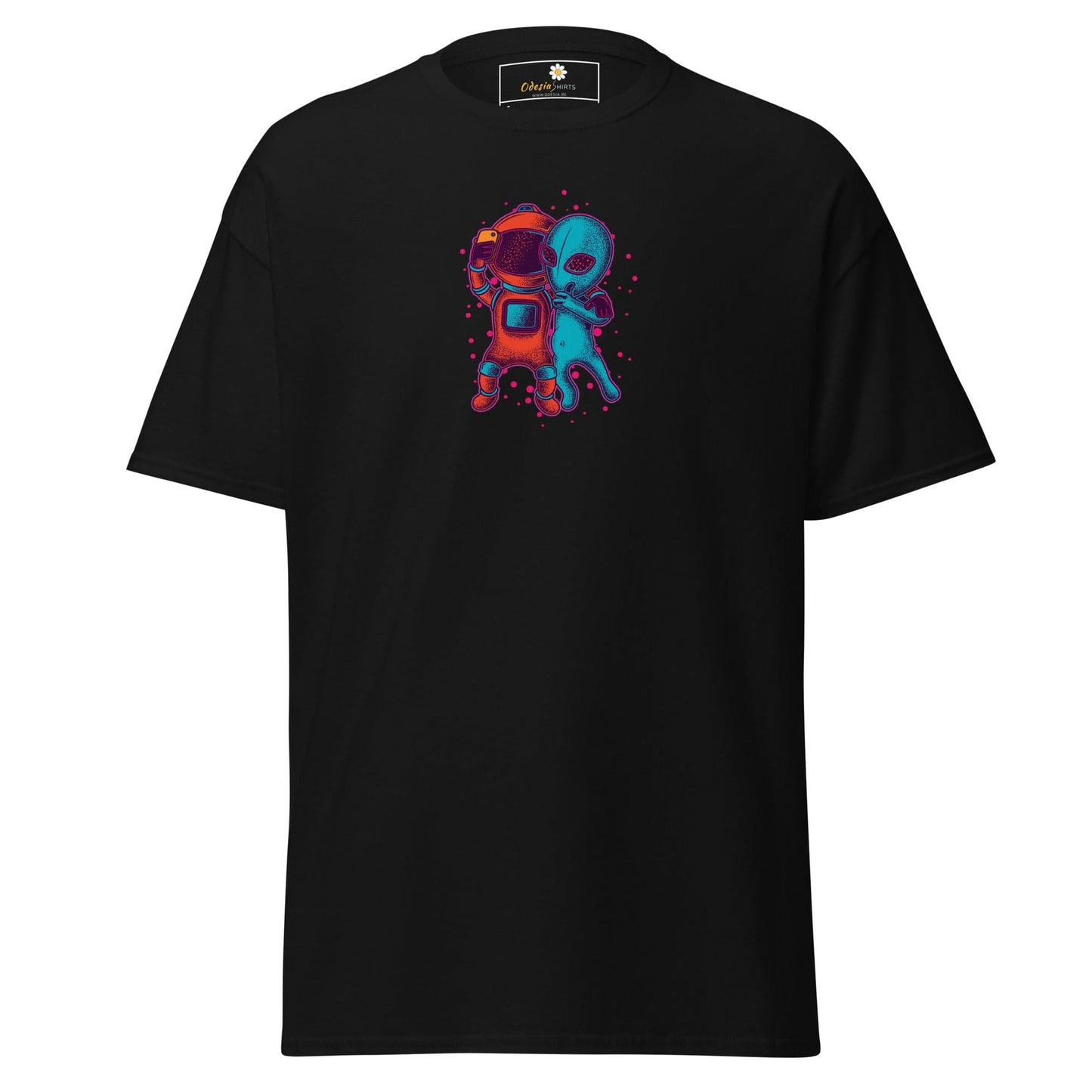Unisex classic t-shirt - ASTRONAUT ALIEN SELFIE - REGULAR - Black / S