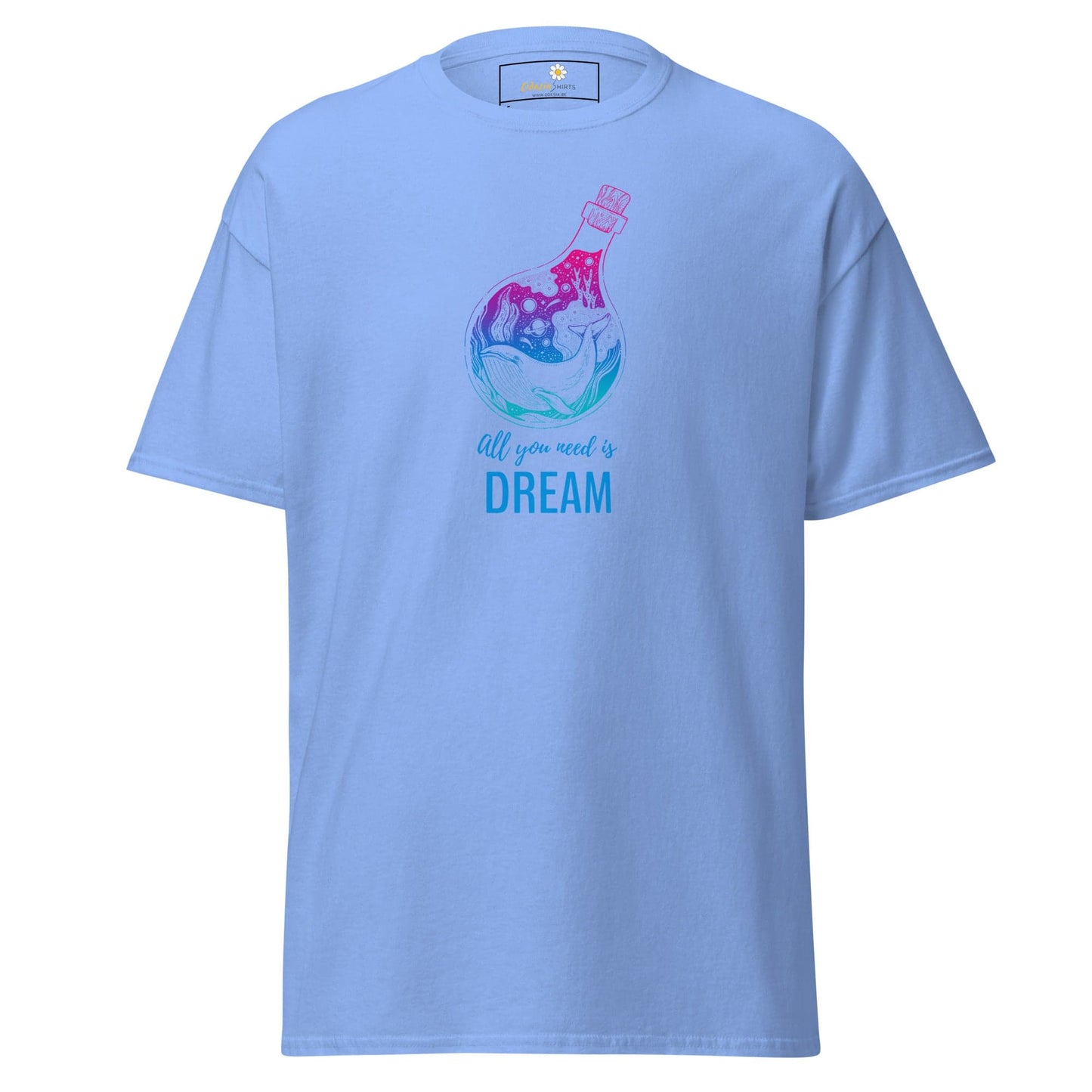 Unisex classic t-shirt - POSITIVE ALL YOU NEED IS A DREAM - REGULAR - Carolina Blue / S