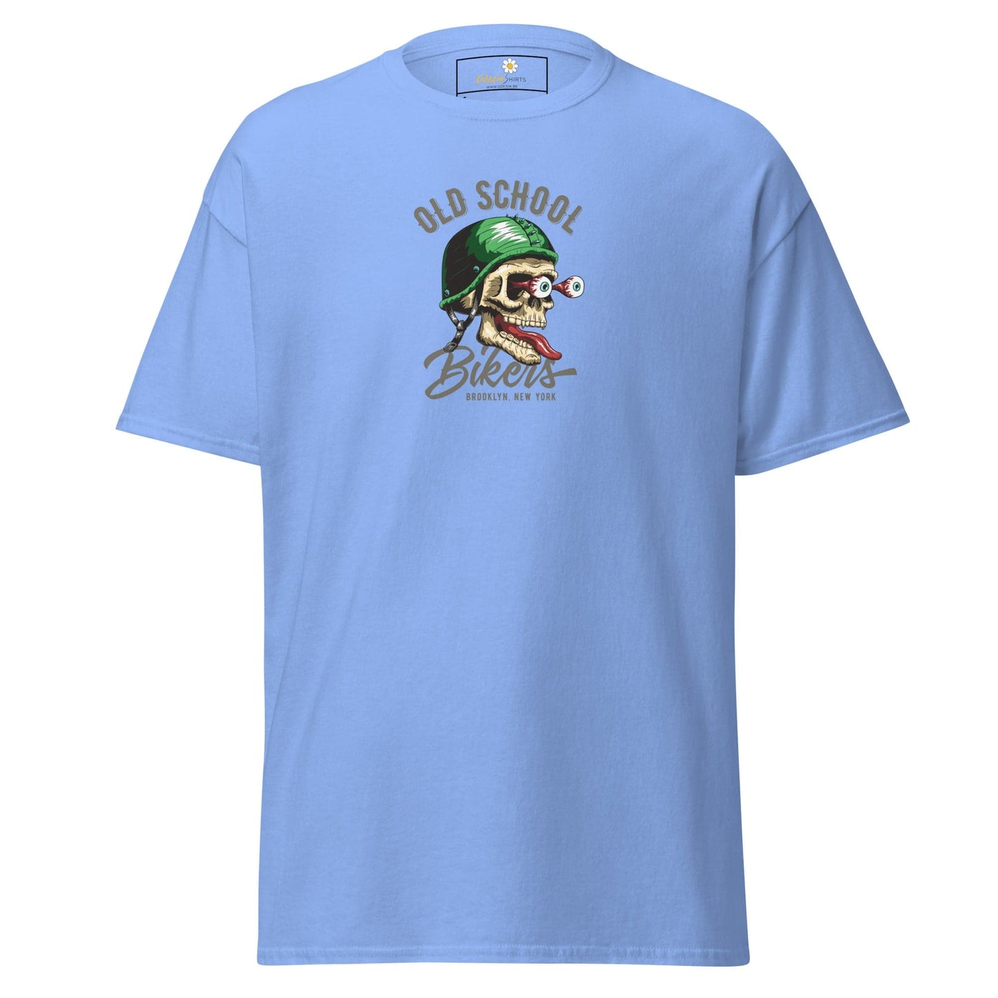 Unisex classic tee - SKULL OLD SCHOOL BIKERS - REGULAR - Carolina Blue / S