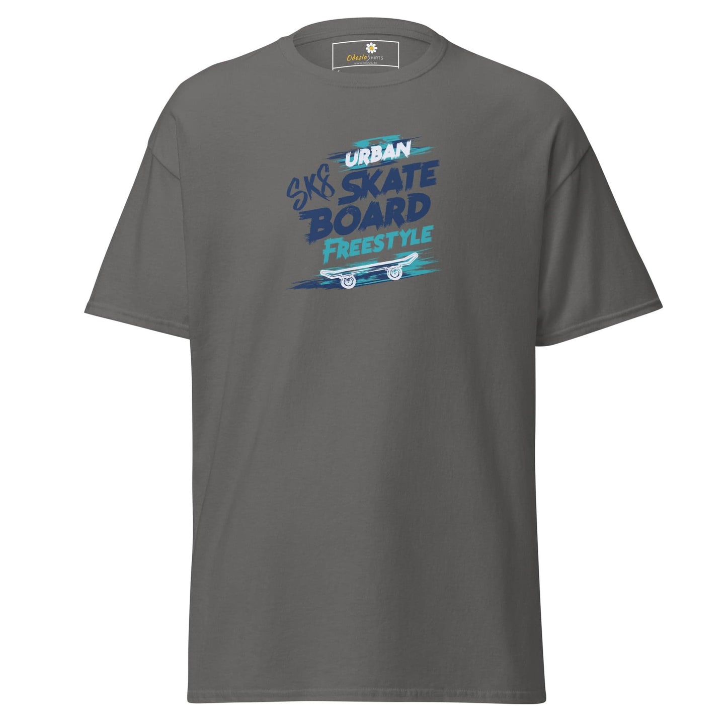 Unisex classic t-shirt - SPORT SKATEBOARD FREESTYLE - REGULAR - Charcoal / S