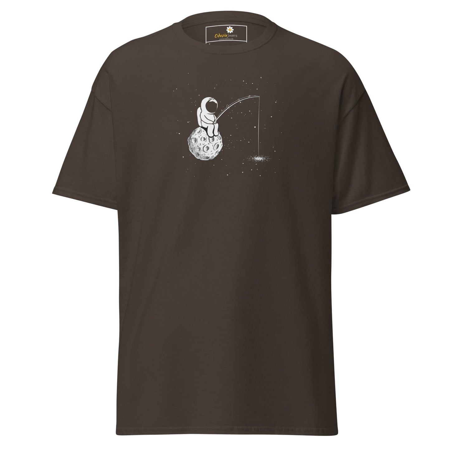 Unisex classic t-shirt - ASTRONAUT FISHING - REGULAR - Dark Chocolate / S