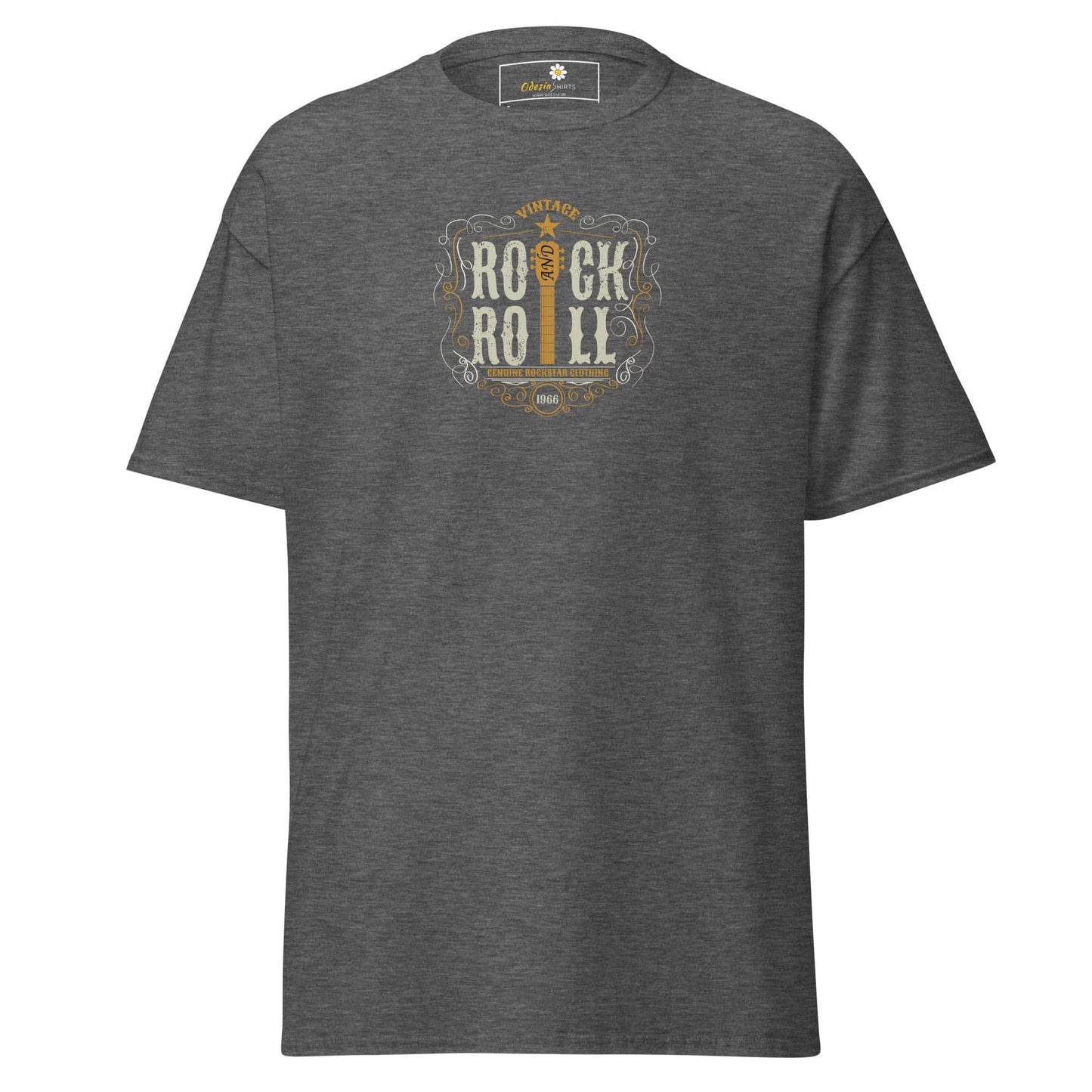 Unisex classic tee - MUSIC ROCK N ROLL - REGULAR - Dark Heather / S
