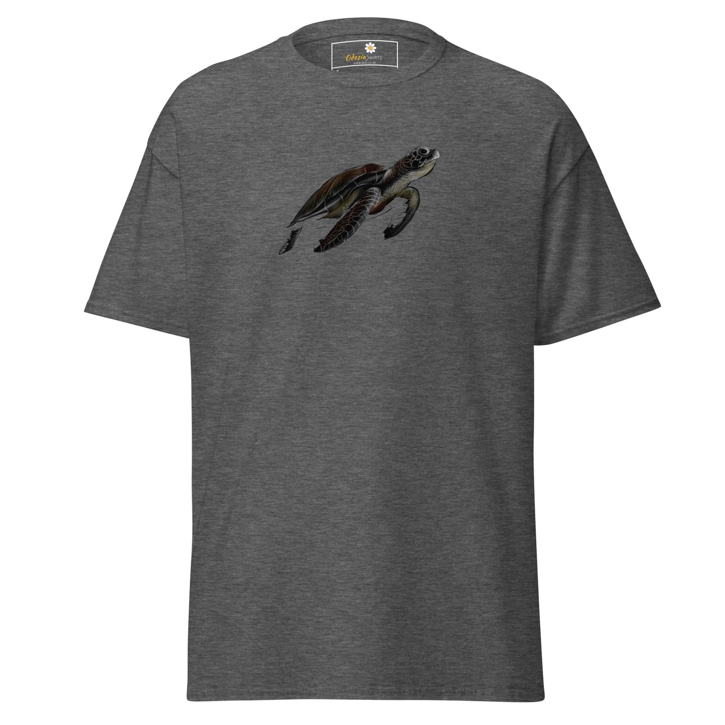 Unisex classic tee - WILD LIFE SEA TURTLE - REGULAR - Dark Heather / S