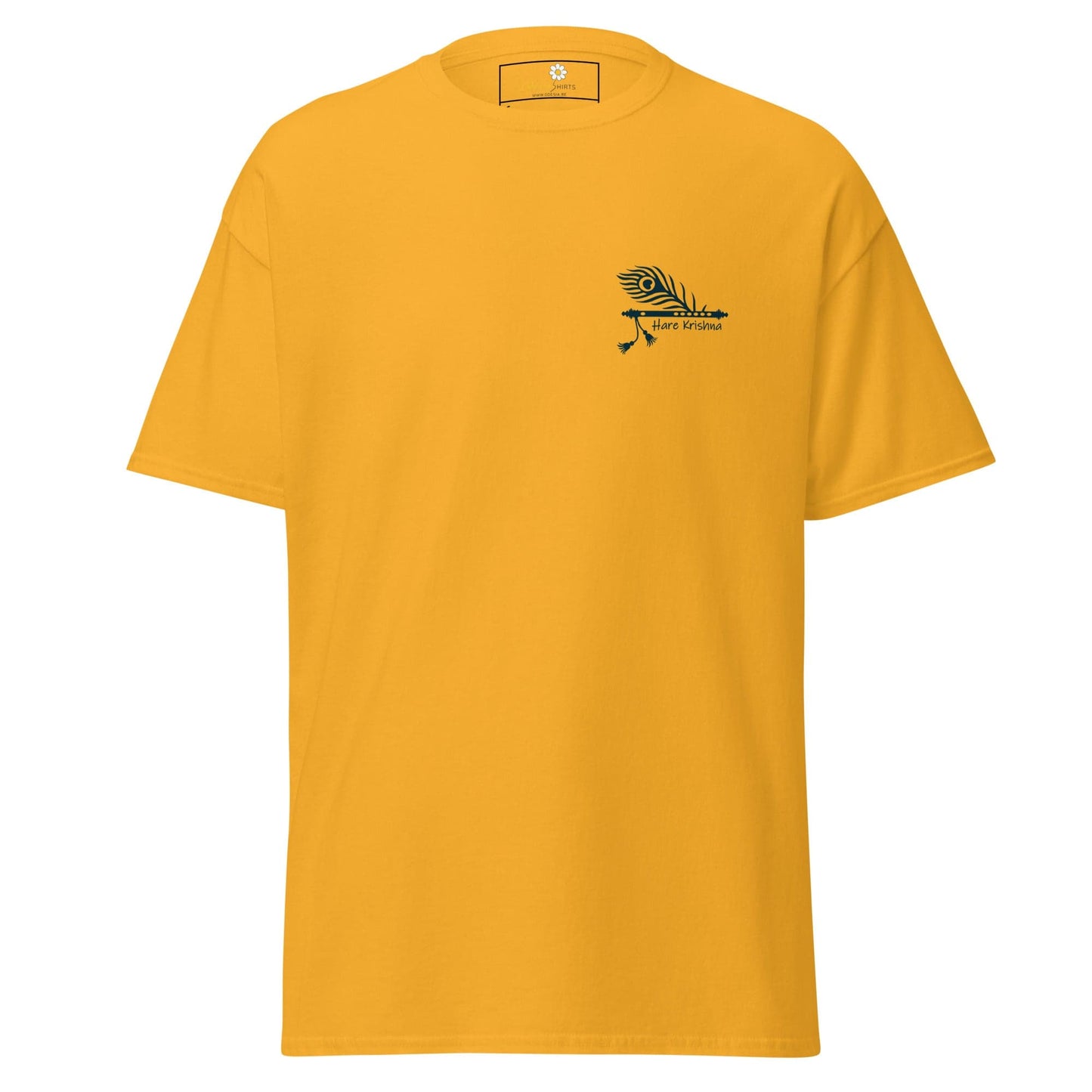 Unisex classic tee - SPIRITUAL KRISHNA’S FLUTE POCKET - REGULAR - Gold / S