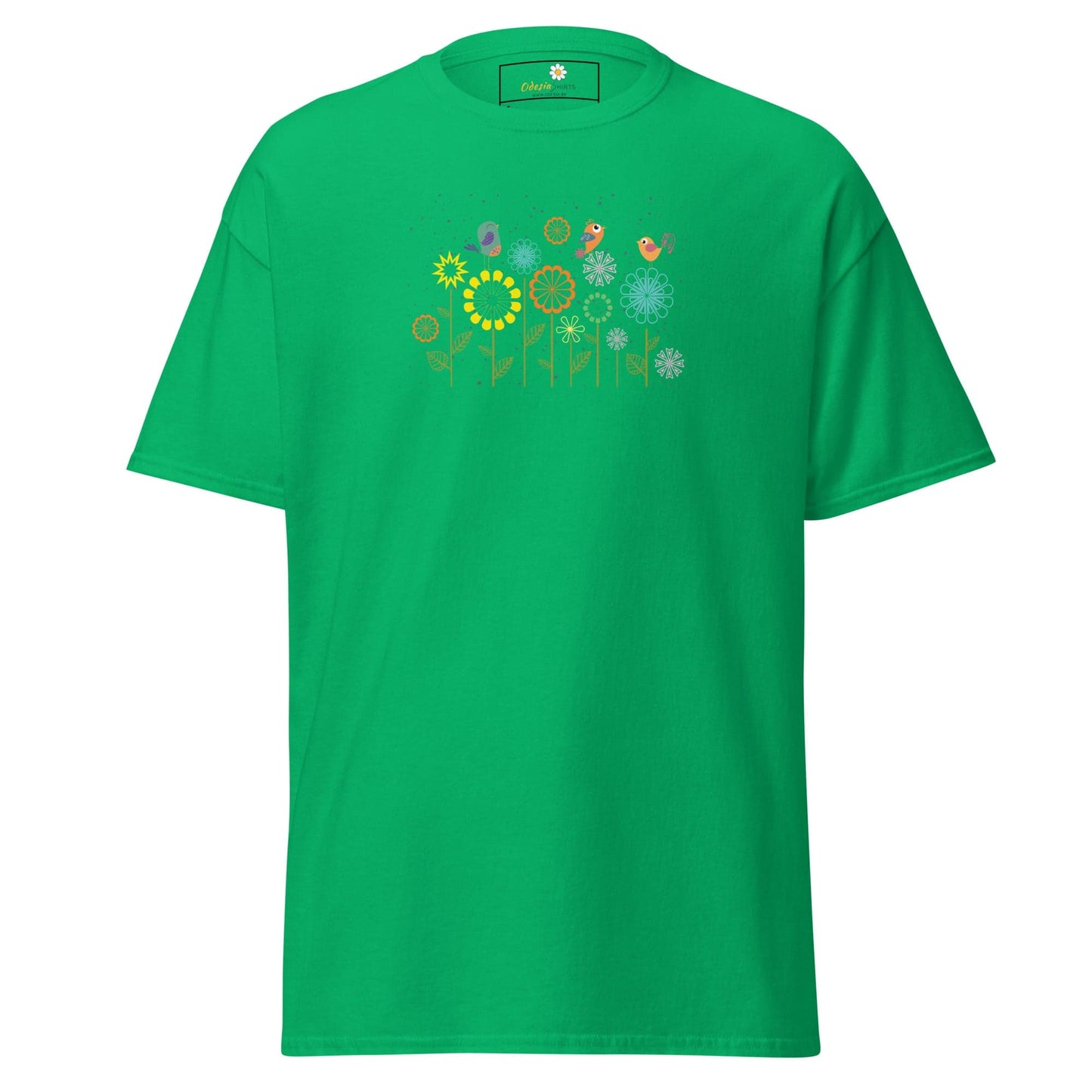 Unisex classic tee - ANIMALS BIRDS ON FLOWERS - REGULAR - Irish Green / S