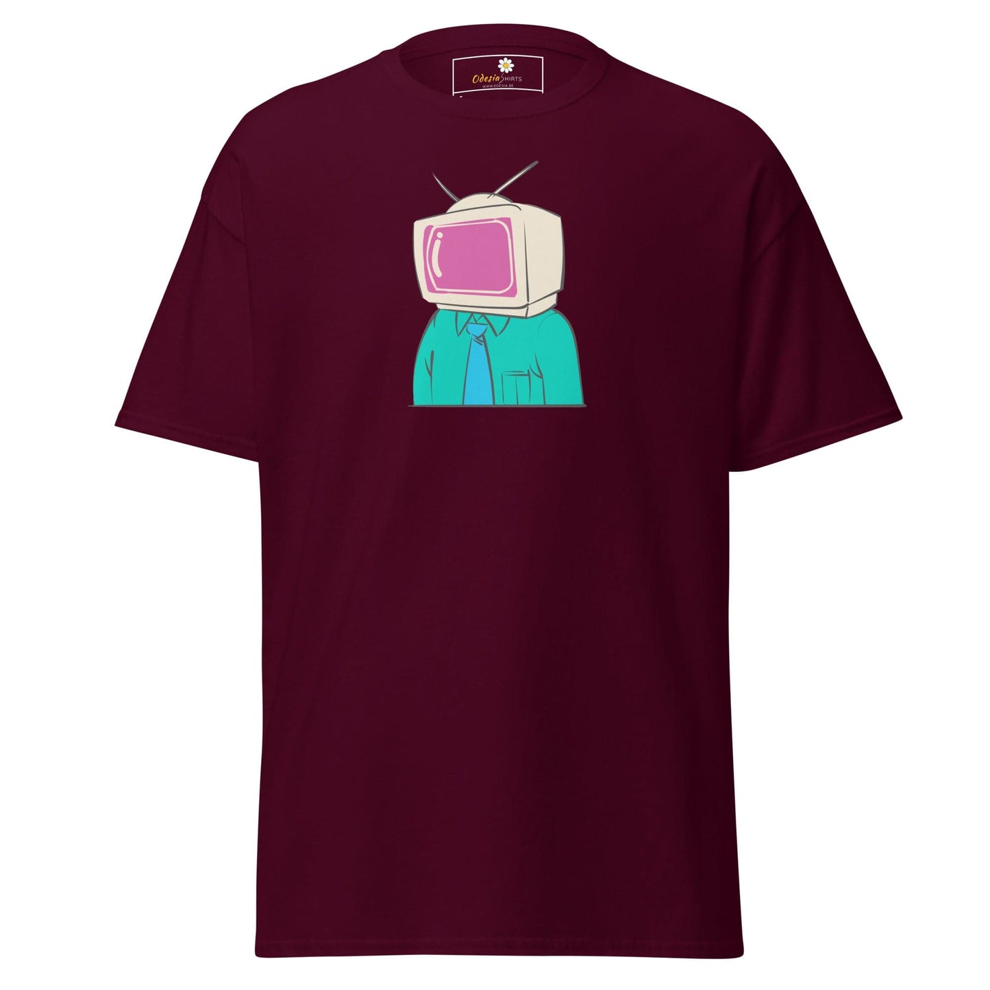 Unisex classic t-shirt - FANTASY TELEVISION HEAD - REGULAR - Maroon / S