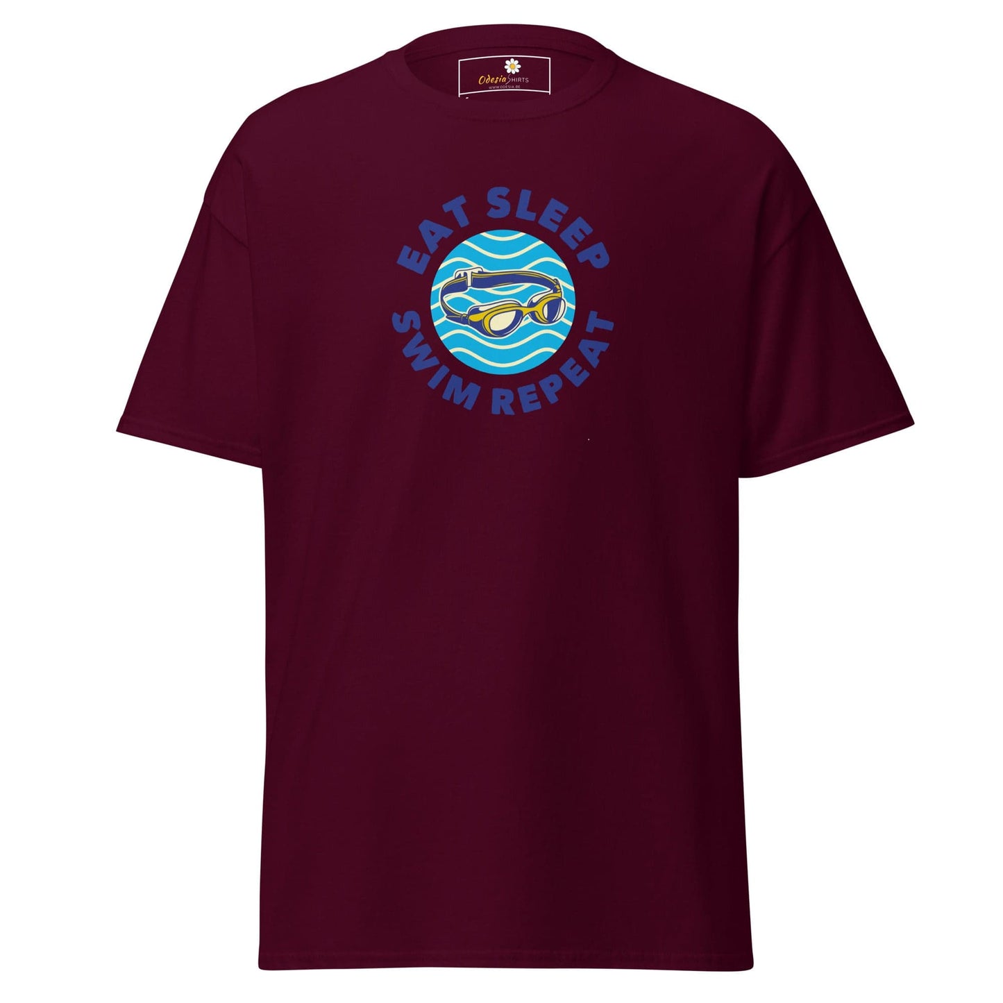 Unisex classic t-shirt - SPORT EAT SWIM SLEEP - REGULAR - Maroon / S
