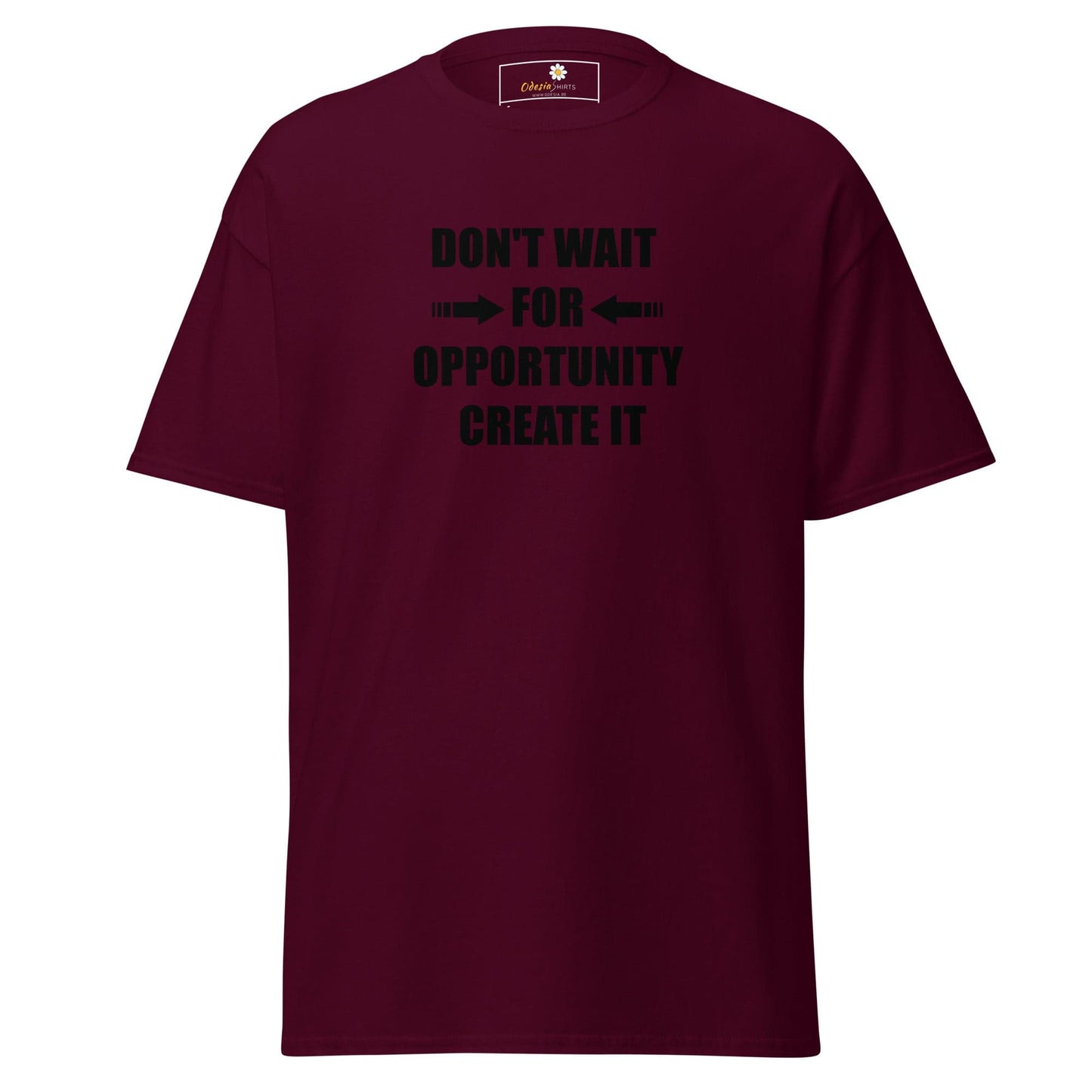 Unisex classic tee - TEXT DONT WAIT OPPORTUNITY - REGULAR - Maroon / S