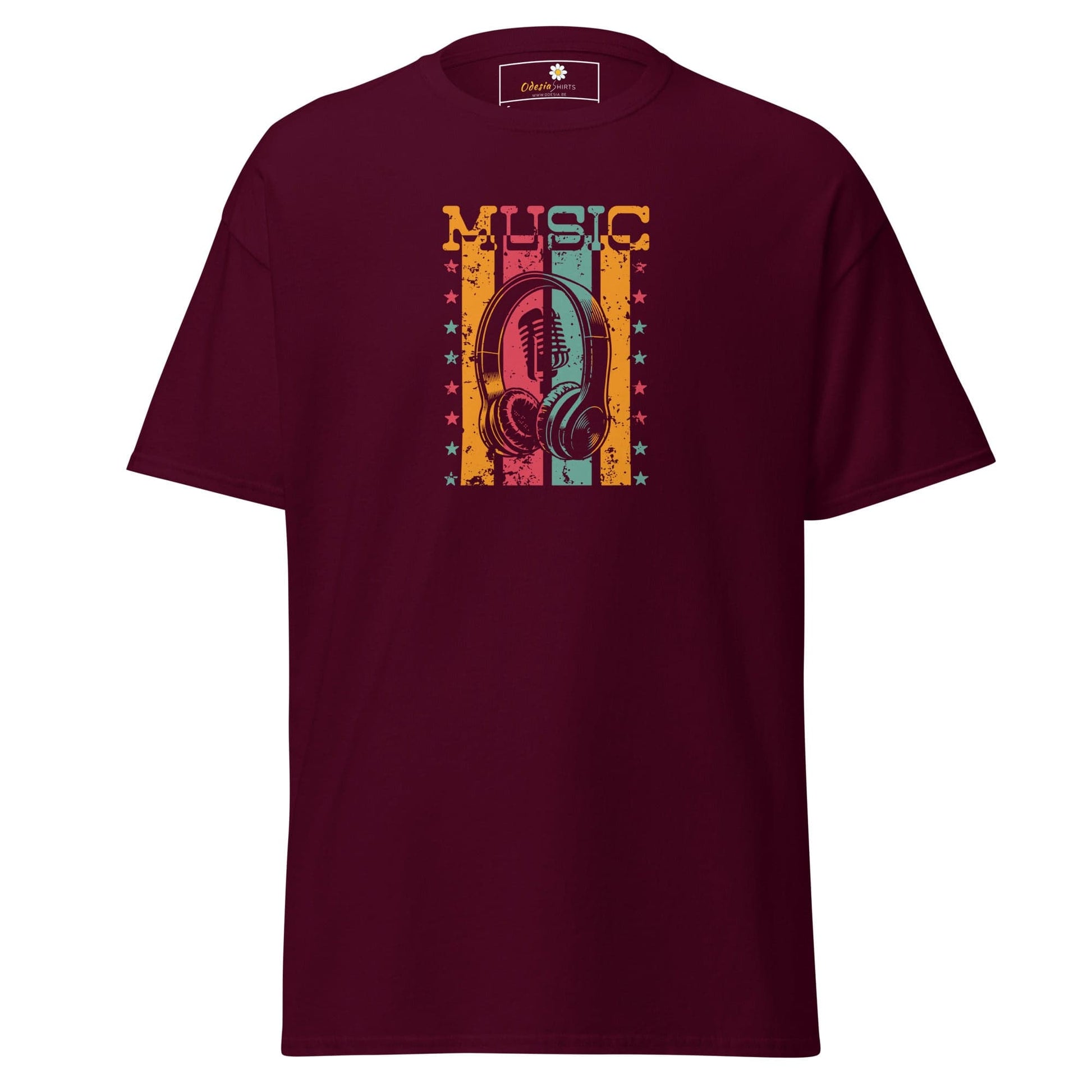 Unisex classic tee - MUSIC MICROPHONE - REGULAR - Maroon / S