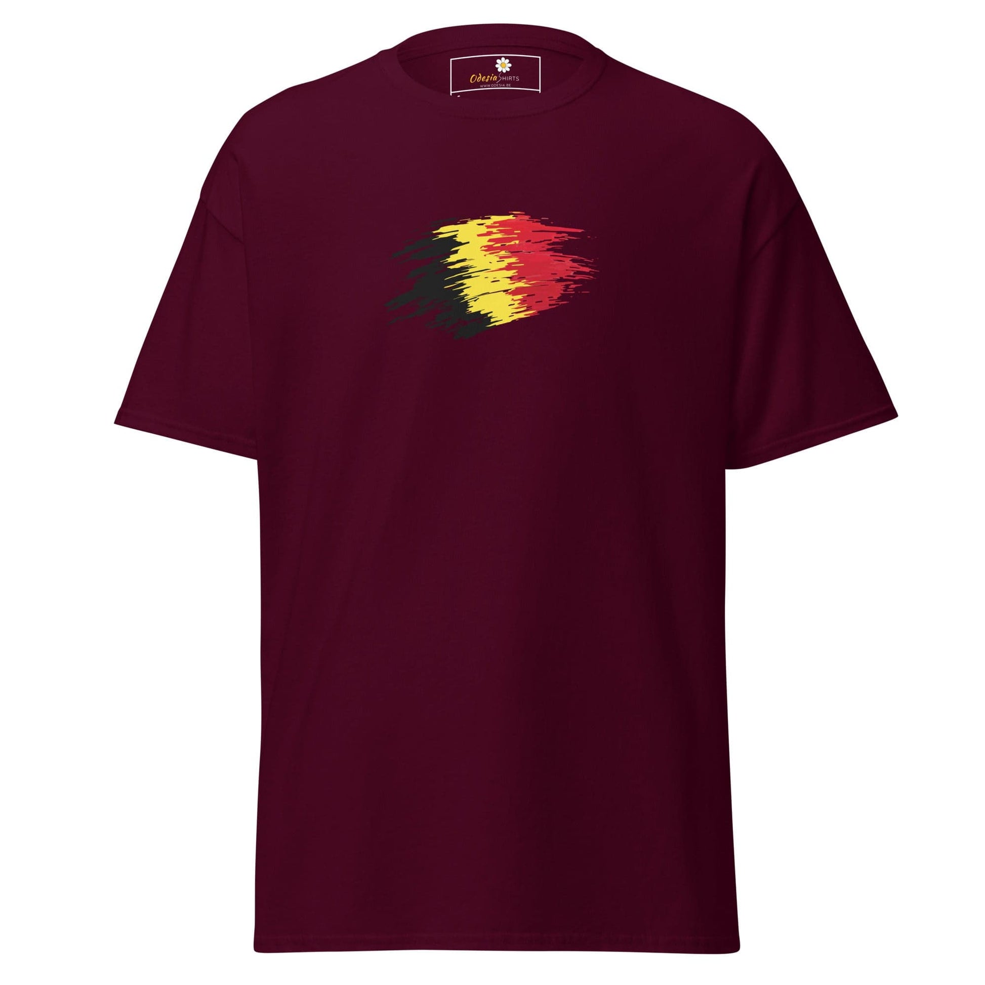 Unisex classic tee - COUNTRY BELGIUM SHAPE - REGULAR - Maroon / S