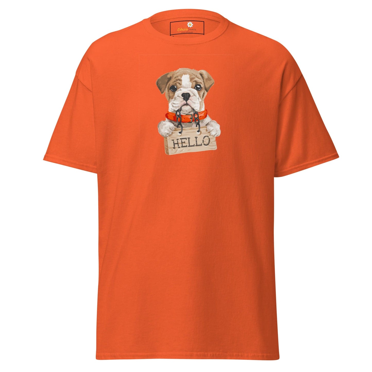 Unisex classic t-shirt - ANIMALS HELLO PUPPY - REGULAR - Orange / S