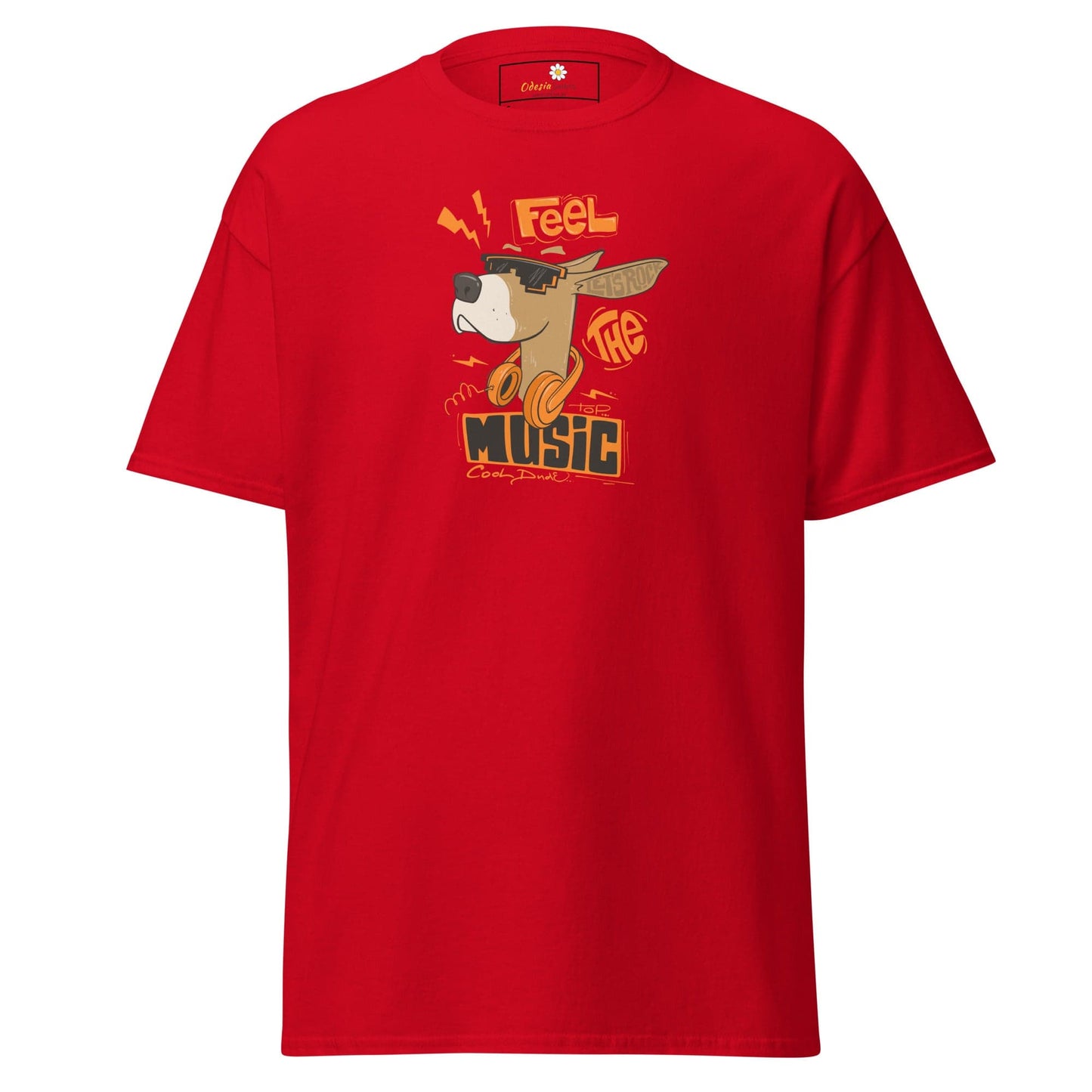 Unisex classic t-shirt - MUSIC FEEL THE MUSIC - REGULAR - Red / S