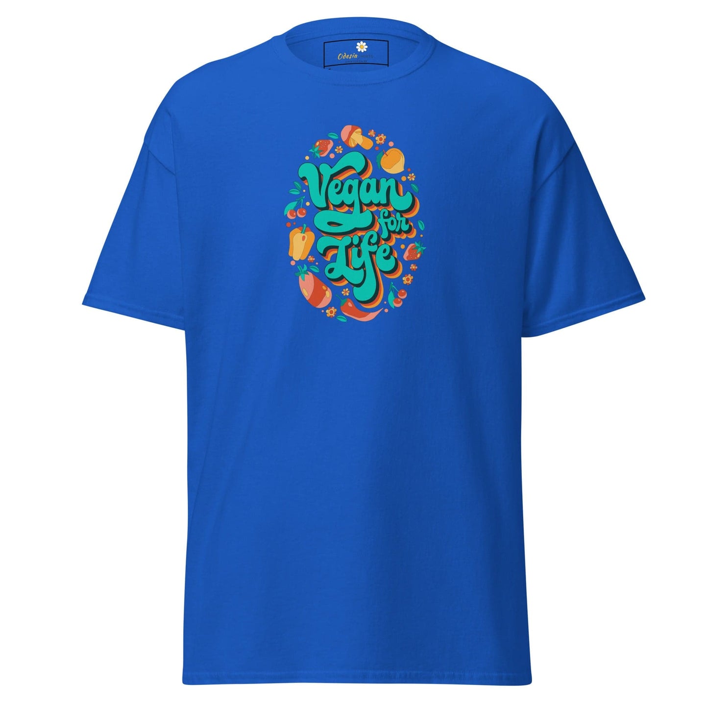 Unisex classic t-shirt - VEGAN FOR LIFE - REGULAR - Royal / S