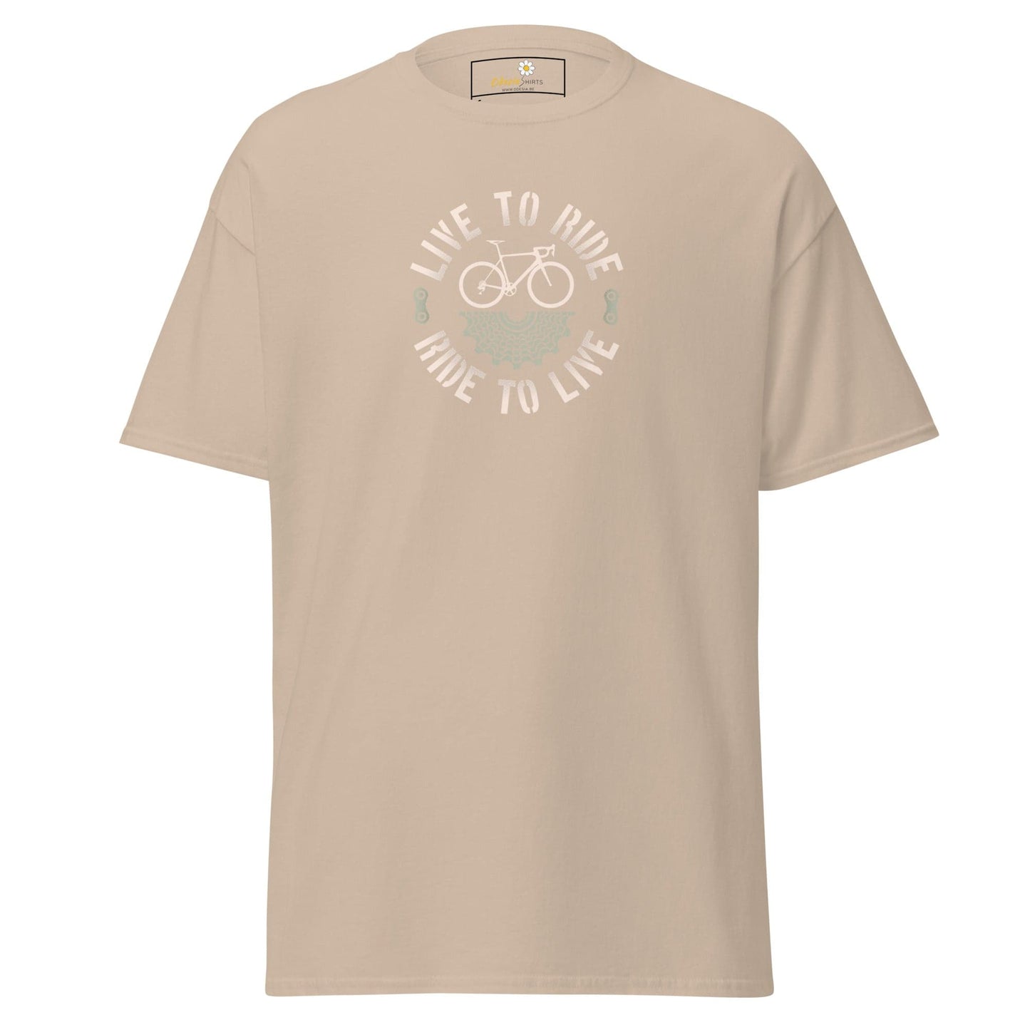Unisex classic t-shirt - SPORT BICYCLE RIDE TO LIVE - REGULAR - Sand / S