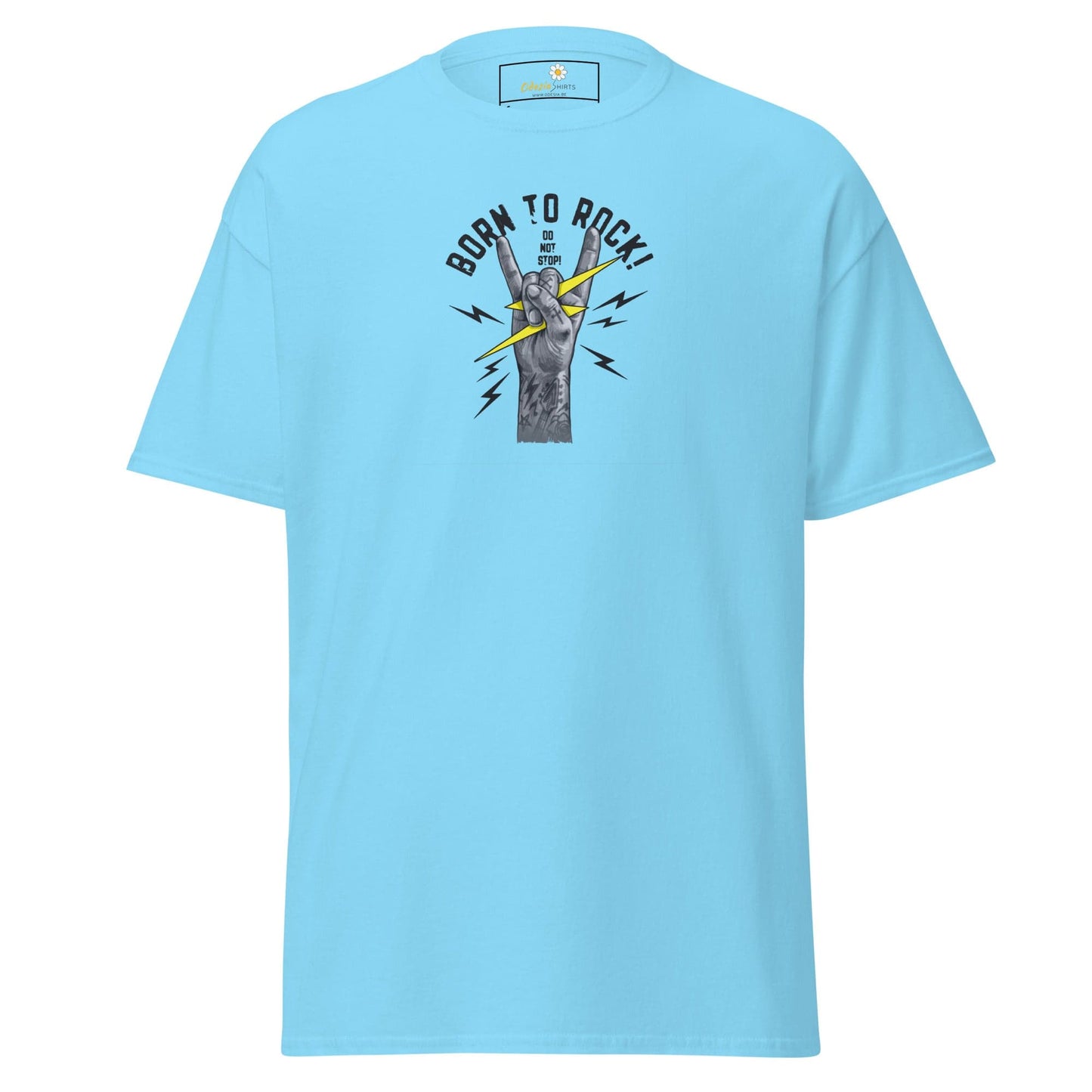 Unisex classic tee - MUSIC BORN TO ROCK - REGULAR - Sky / S