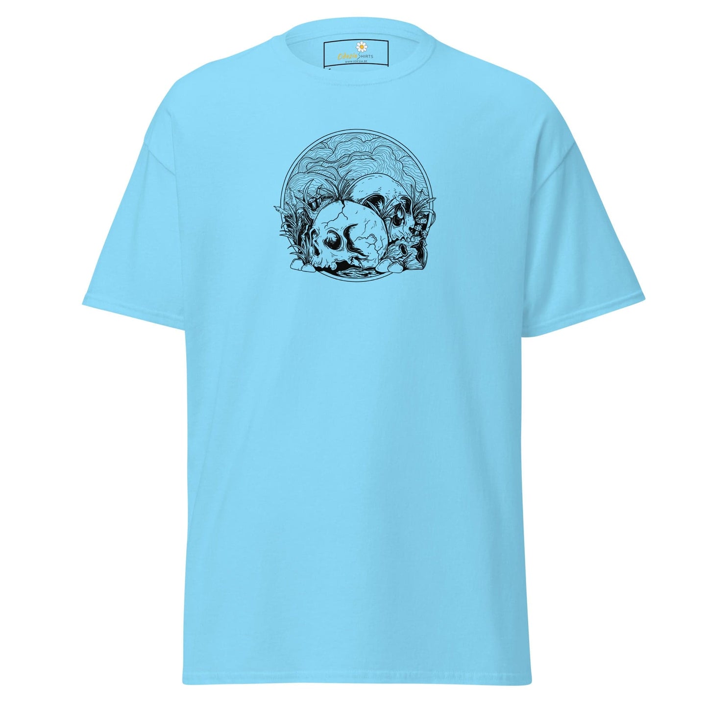 Unisex classic t-shirt - SKULL SUMMER SKULLS - REGULAR - Sky / S