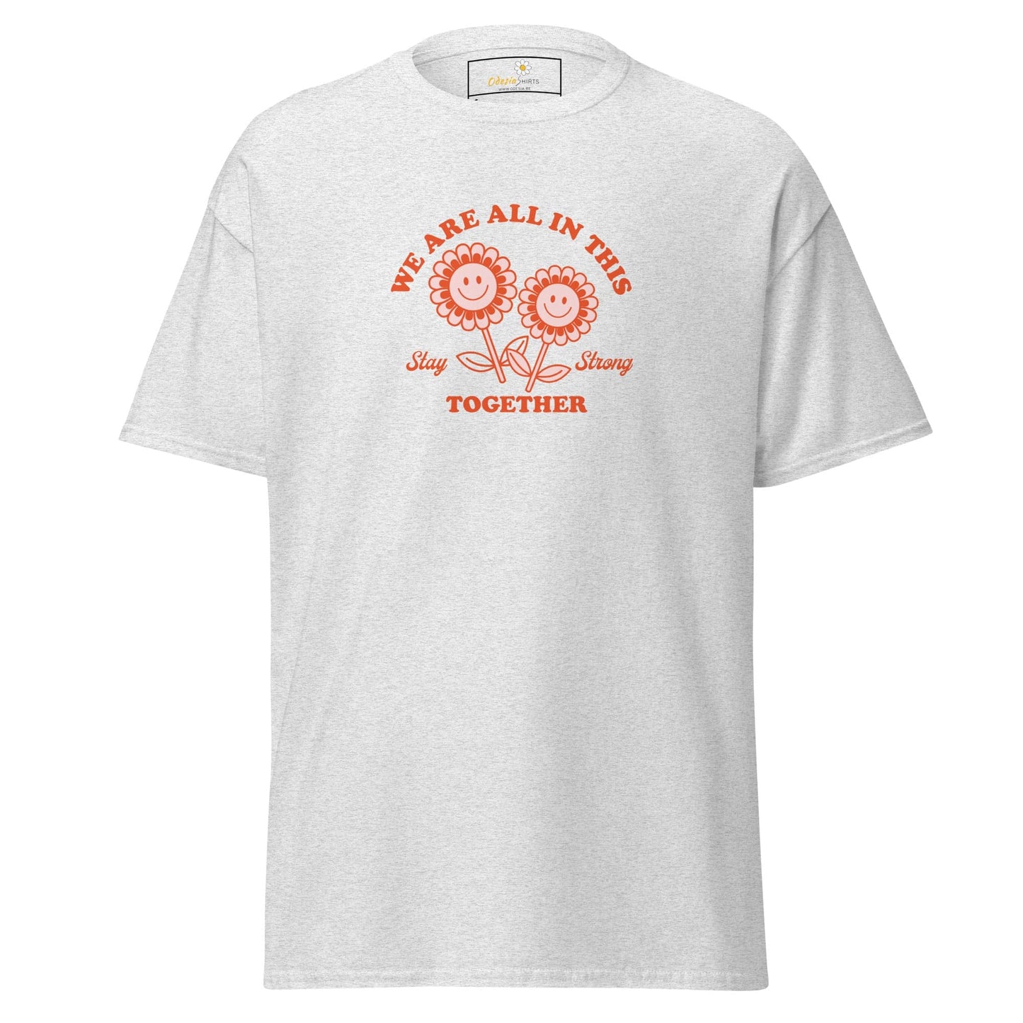 Unisex classic t-shirt - POSITIVE FLOWERS POWER - REGULAR - Ash / S