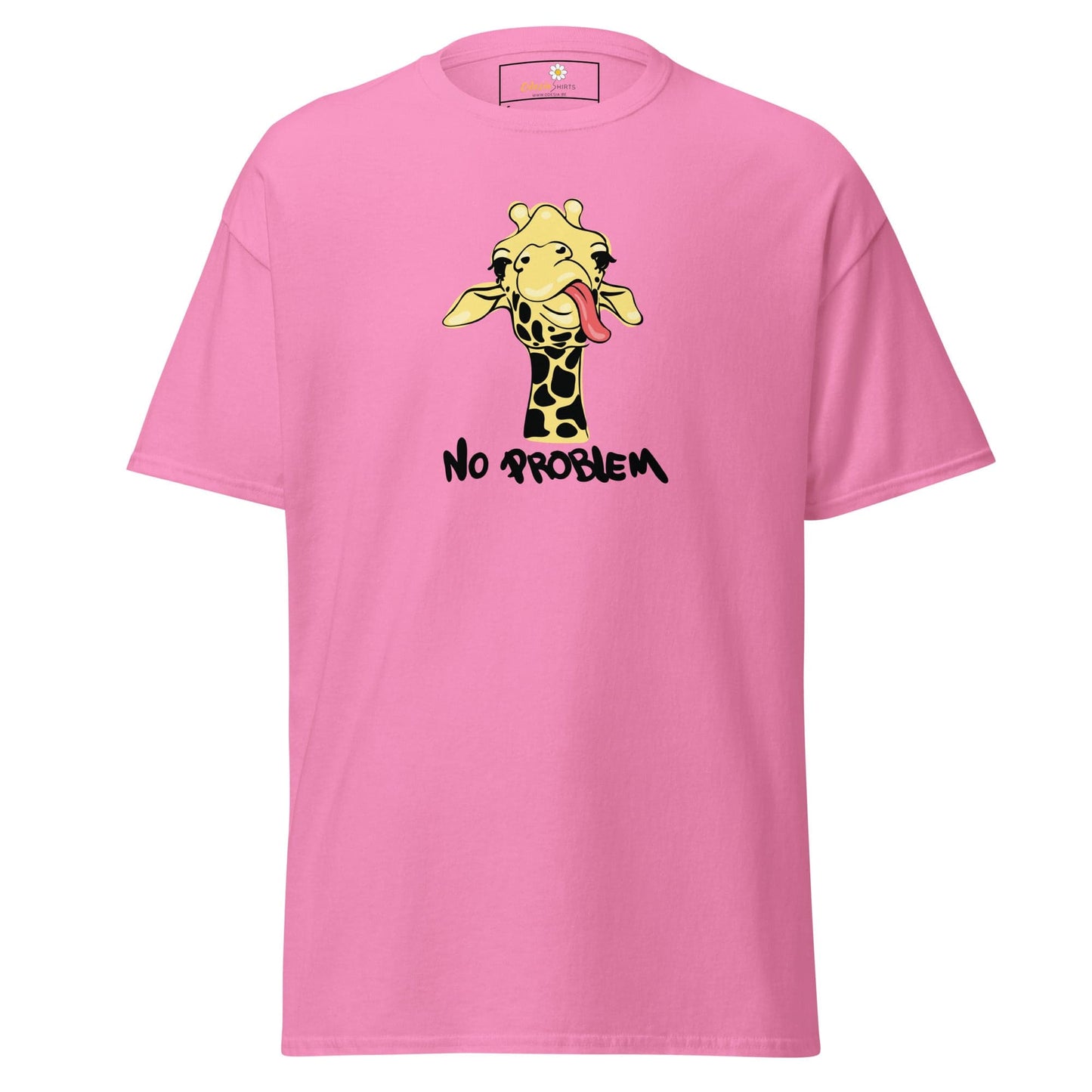 Unisex classic t-shirt - FUN GIRAF NO PROBLEM - REGULAR - Azalea / S