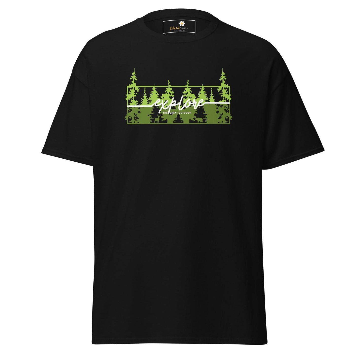 Unisex classic t-shirt - ADVENTURE EXPLORE TREES- REGULAR - Black / S