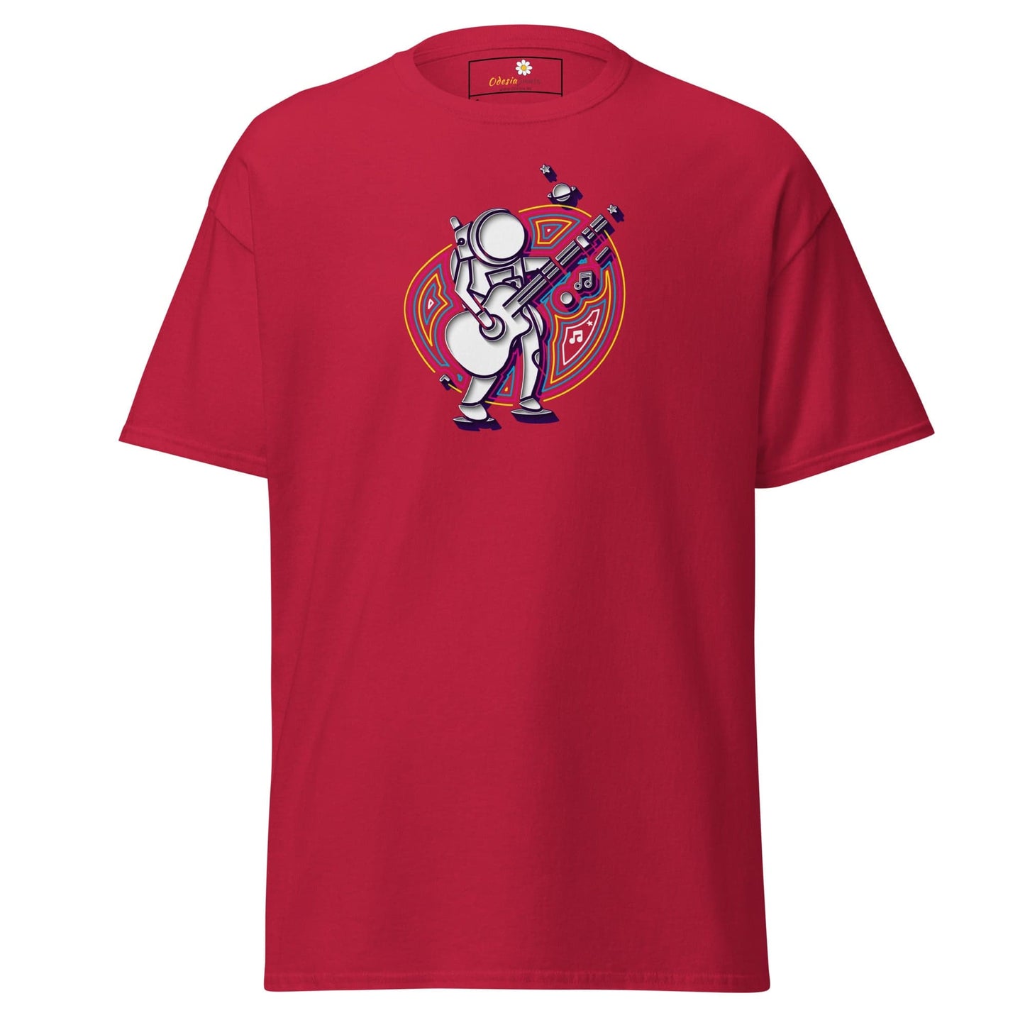 Red T-shirt with astronaut graphic from T-SHIRT DESIGN TEE for Men and Women S to XL
