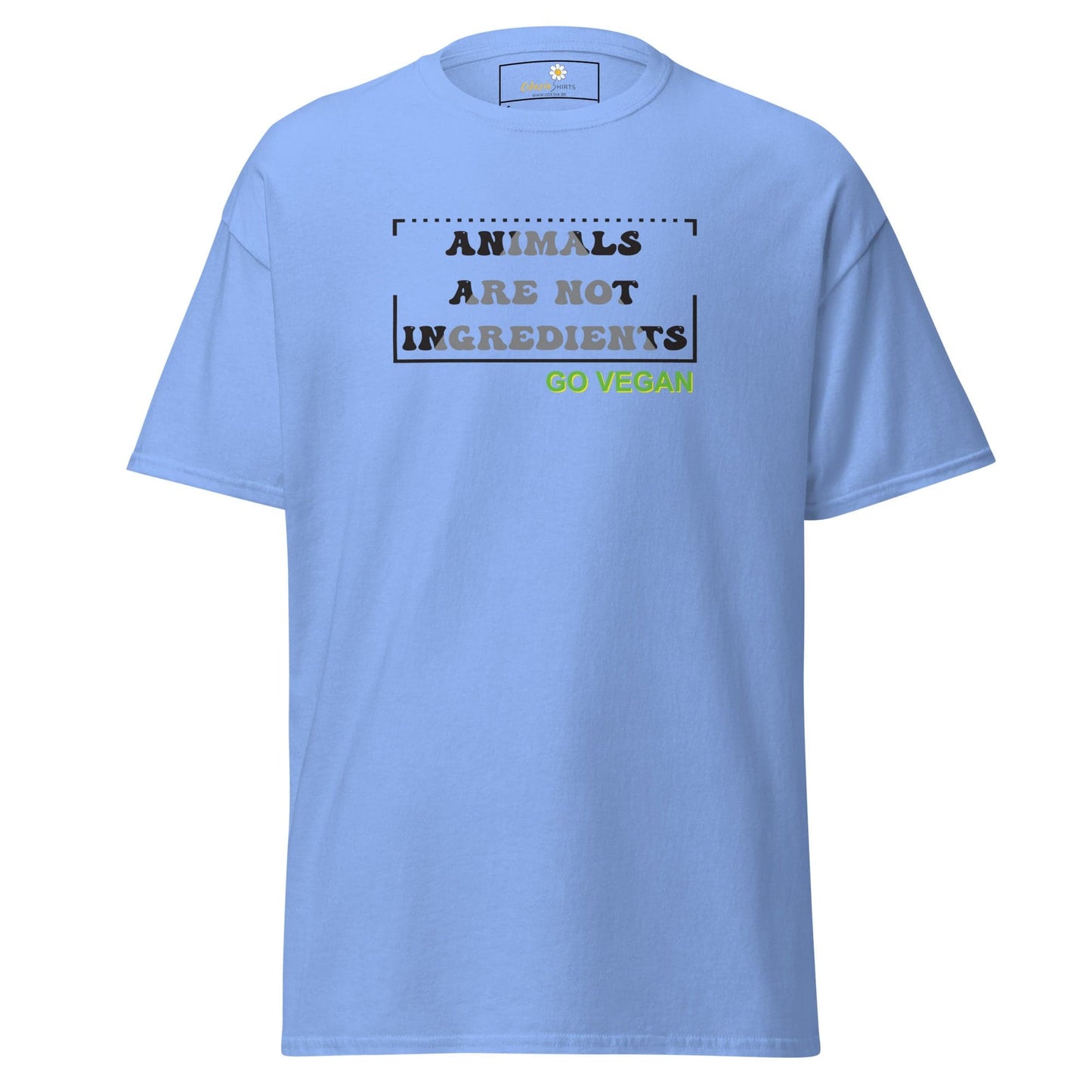 Unisex classic t-shirt - VEGAN ANIMALS NO INGREDIENTS - REGULAR - Carolina Blue / S