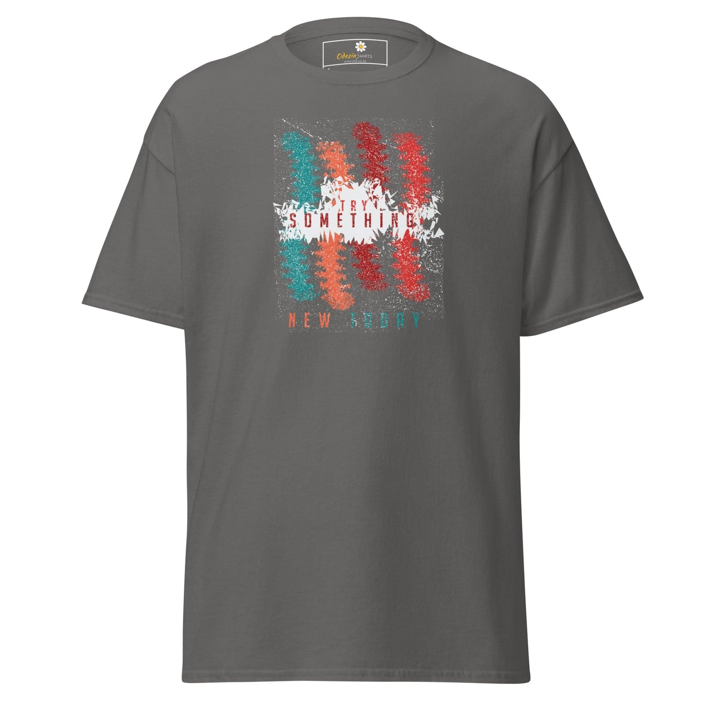 Unisex classic t-shirt - ABSTRACT COLOR LINES - REGULAR - Charcoal / S