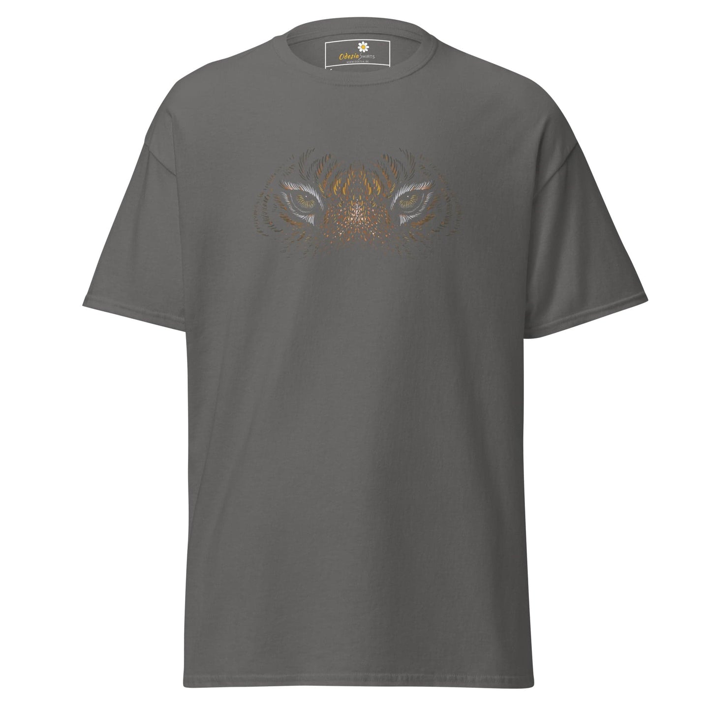 Gray T-shirt with an animal eyes design for Men and Women, available in S to XL sizes