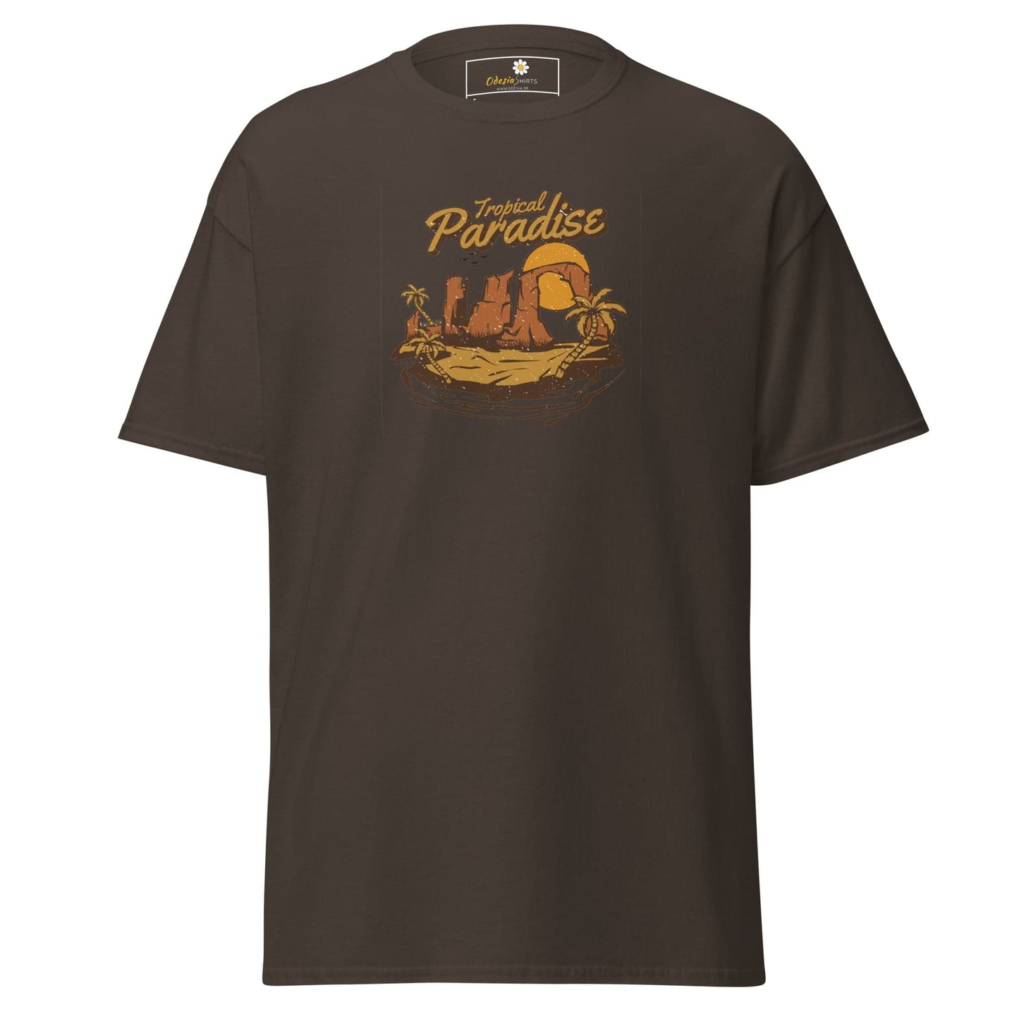 Unisex classic t-shirt - SUMMER TROPICAL PARADISE - REGULAR - Dark Chocolate / S
