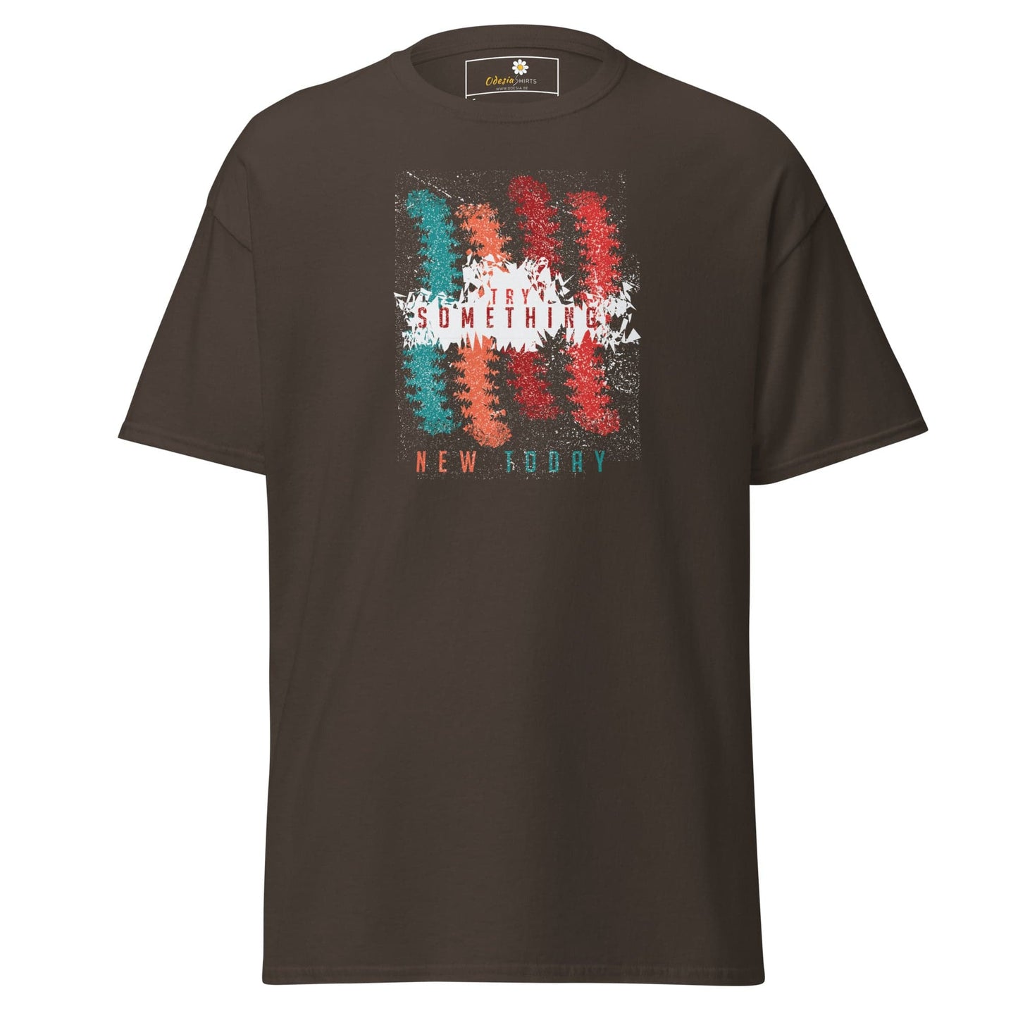 Unisex classic t-shirt - ABSTRACT COLOR LINES - REGULAR - Dark Chocolate / S
