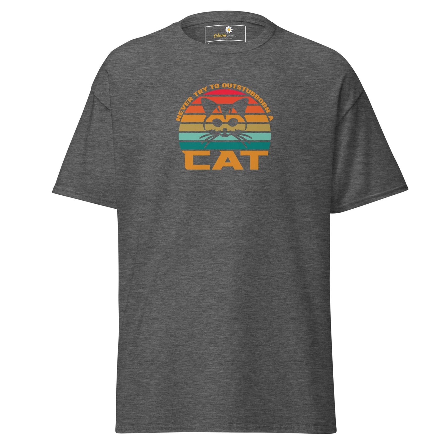 Unisex classic t-shirt - ANIMALS DONT TRY CAT - REGULAR - Dark Heather / S