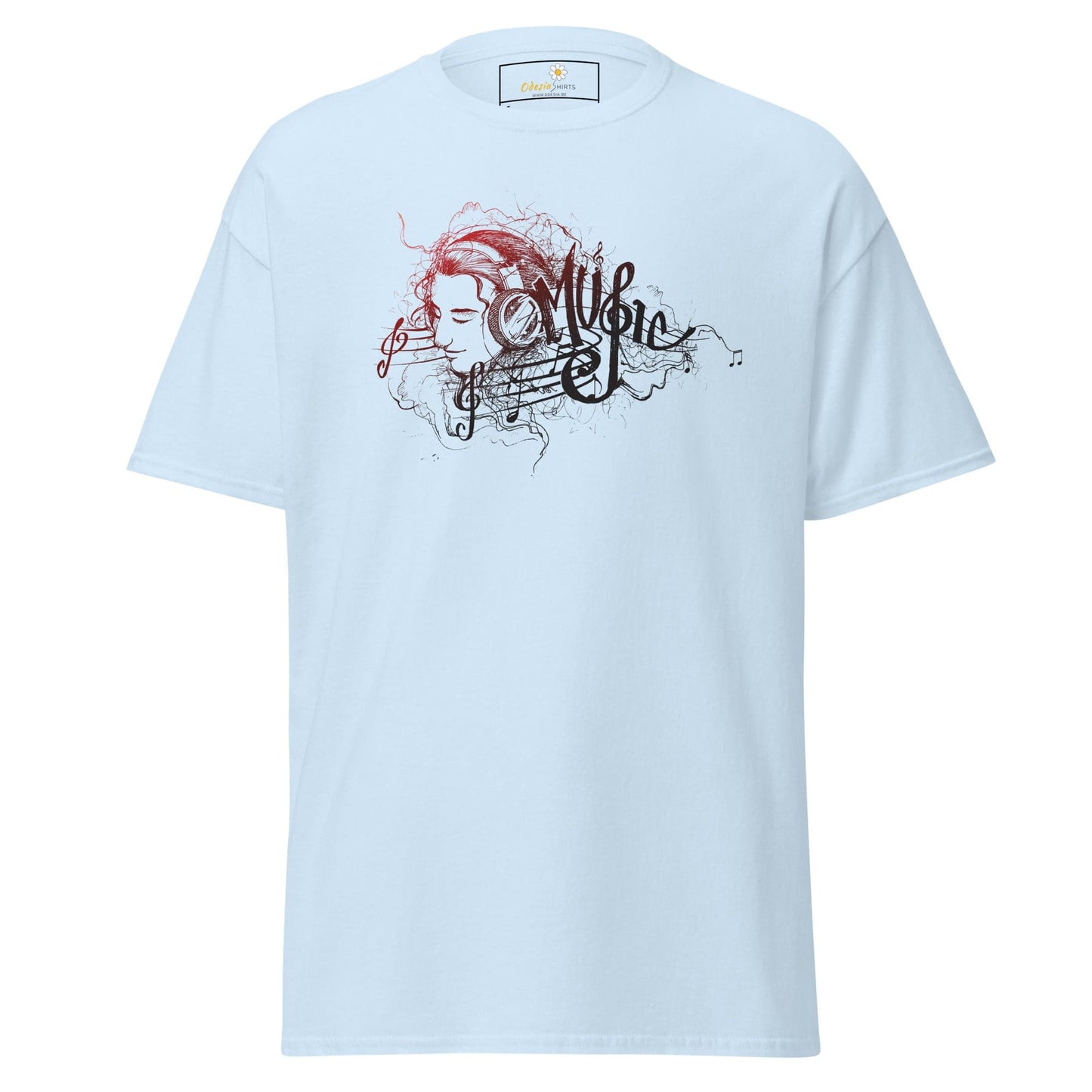 Unisex classic t-shirt - MUSIC GIRL HEADPHONE - REGULAR - Light Blue / S