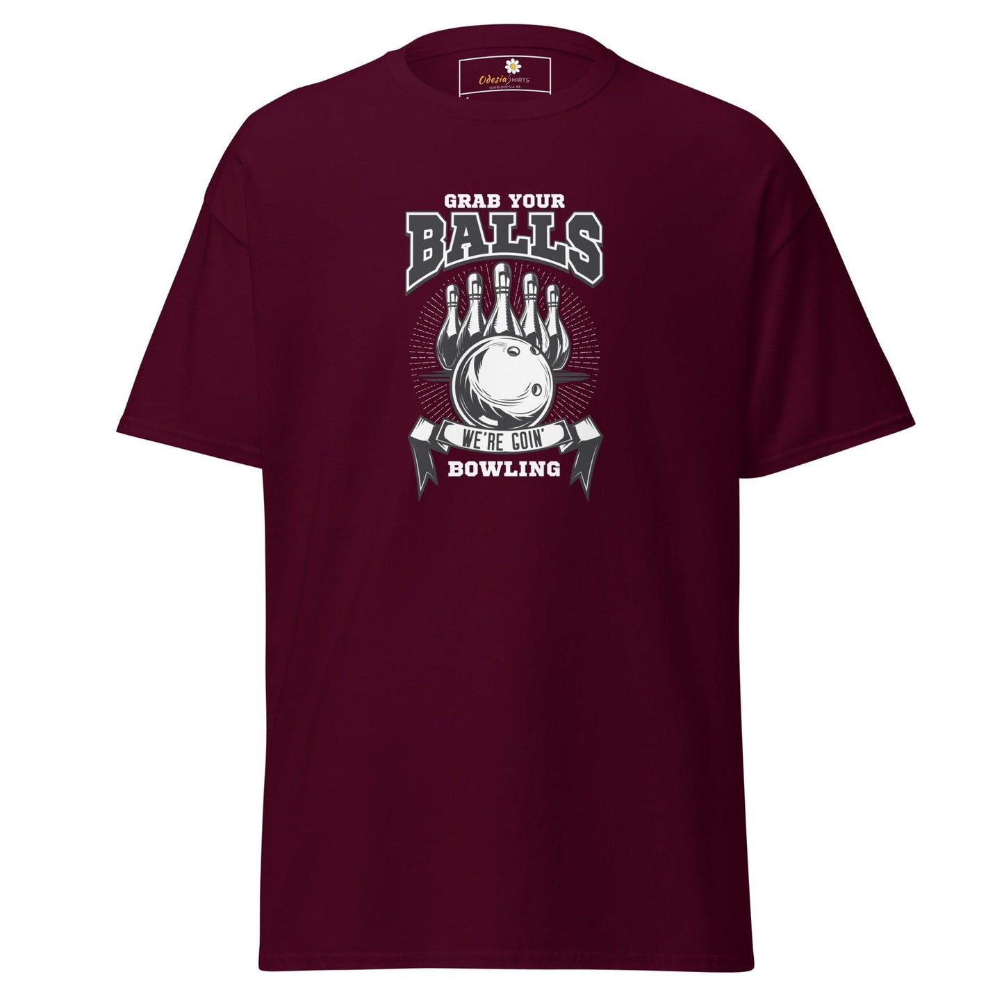 Unisex classic t-shirt - SPORT GRAB BALLS BOWLING - REGULAR - Maroon / S