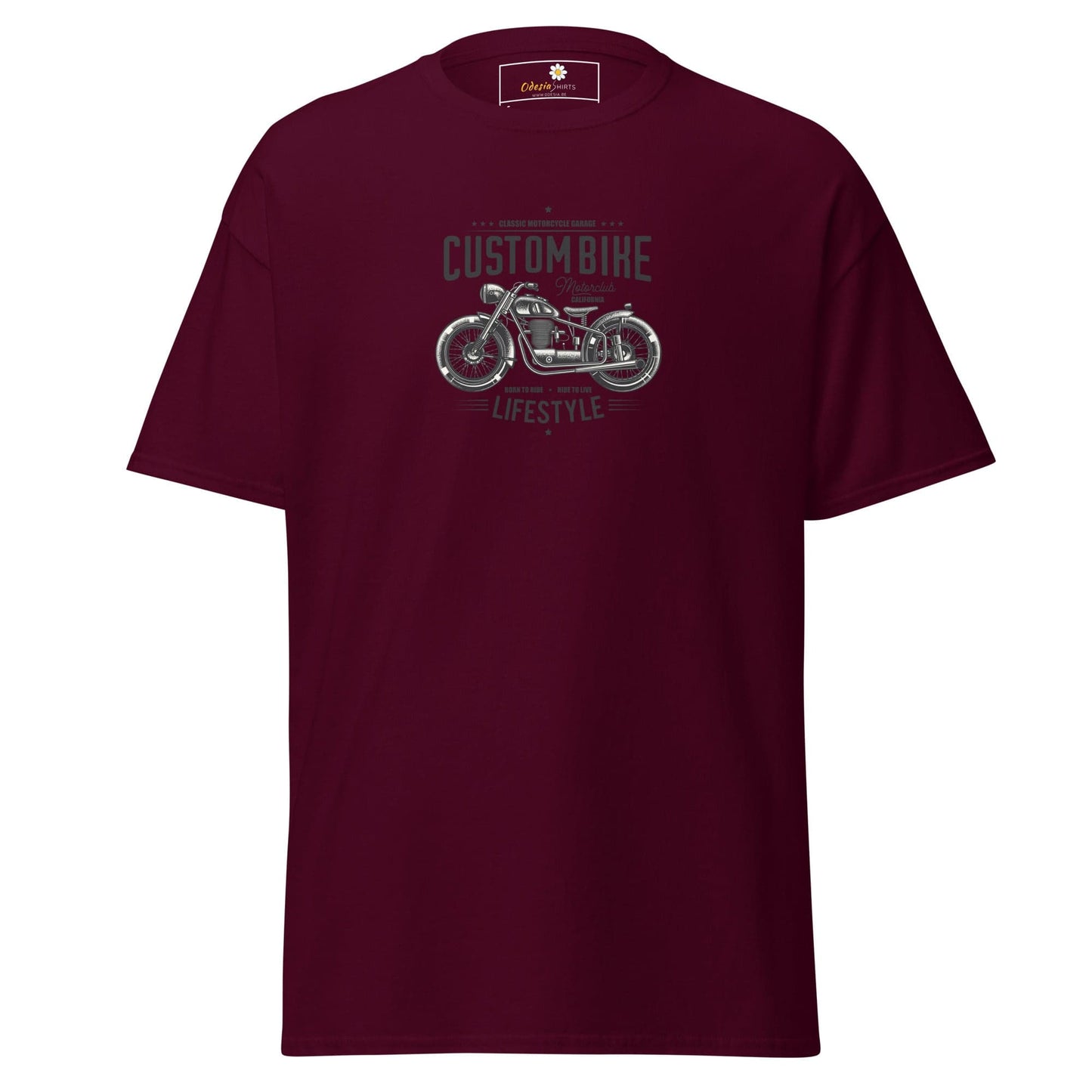 Unisex classic t-shirt - MOTOR MOTORBIKE CYCLE - REGULAR - Maroon / S