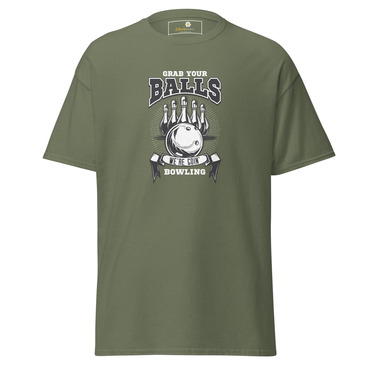 Unisex classic t-shirt - SPORT GRAB BALLS BOWLING - REGULAR - Military Green / S