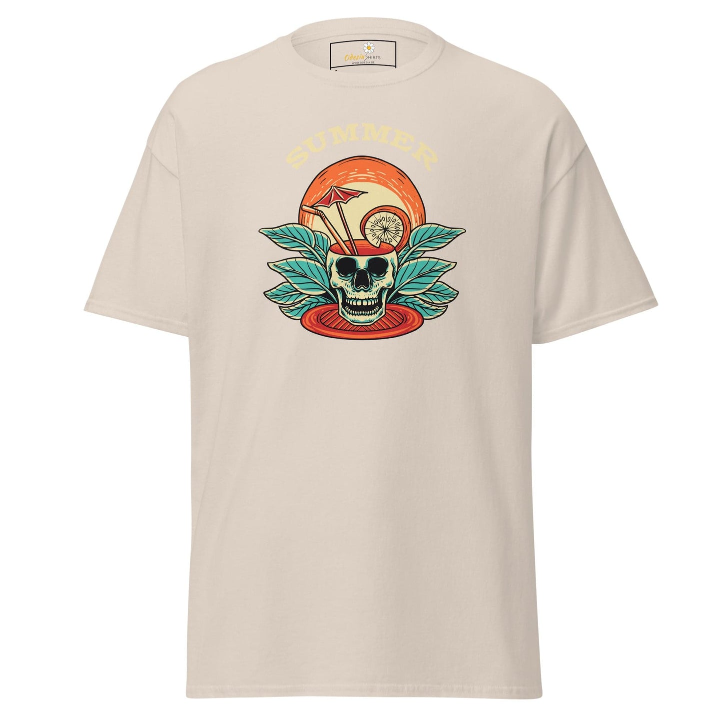Unisex classic t-shirt - SKULL SUMMER DRINK - REGULAR - Natural / S
