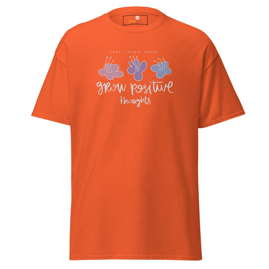 Unisex classic t-shirt - POSITIVE GROW THOUGHTS - REGULAR - Orange / S
