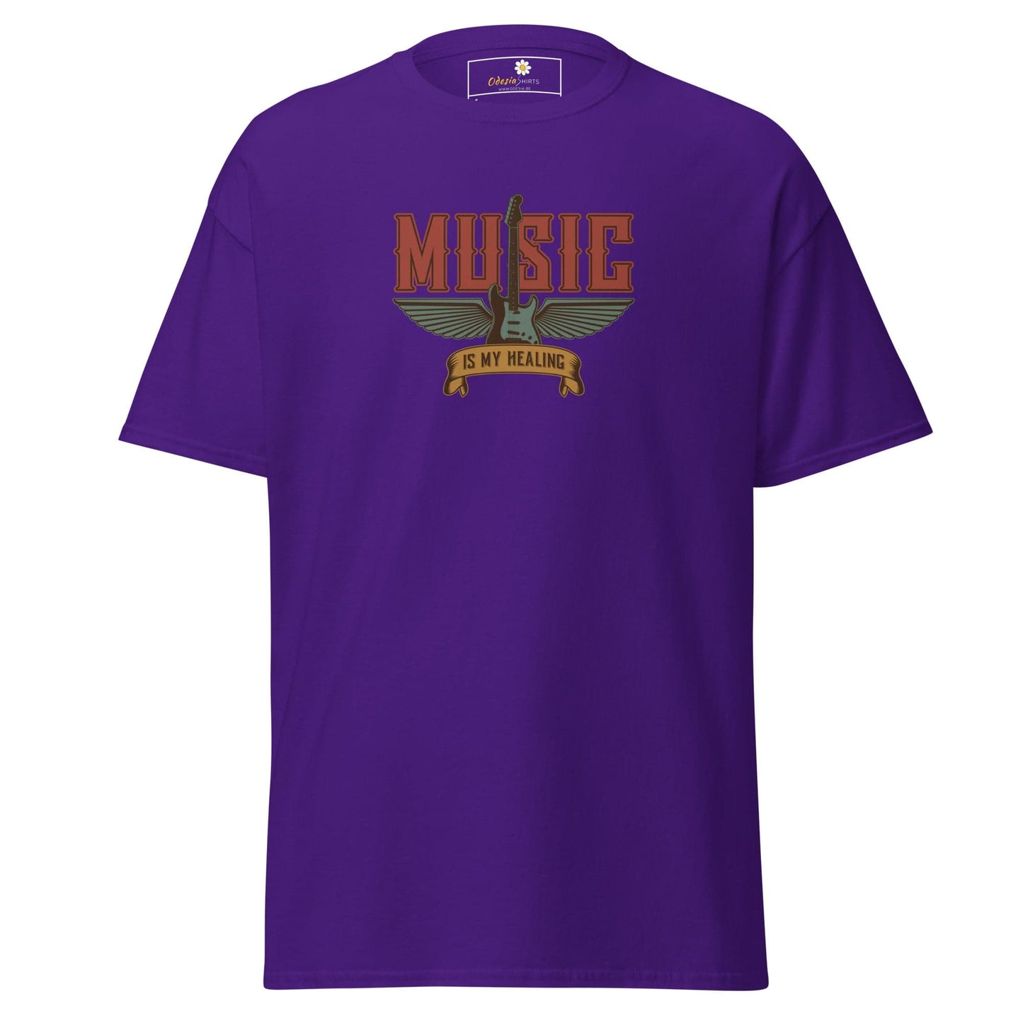 Unisex classic t-shirt - MUSIC GEAR HEALING - REGULAR - Purple / S