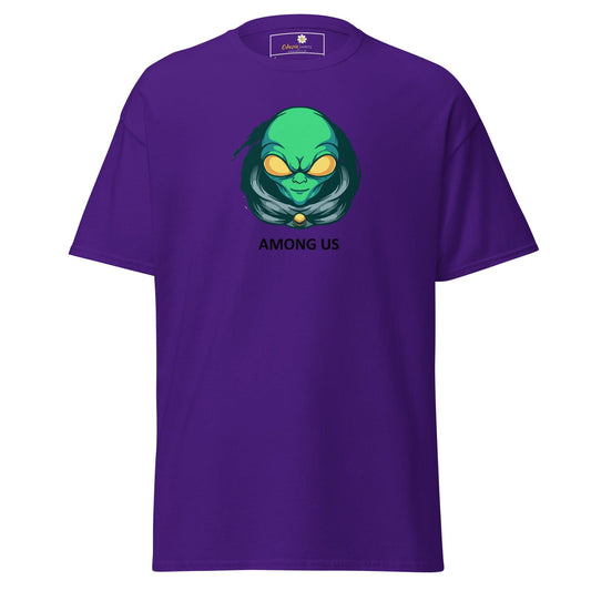 Unisex classic t-shirt - SPACE ALIEN AMONG US - REGULAR - Purple / S