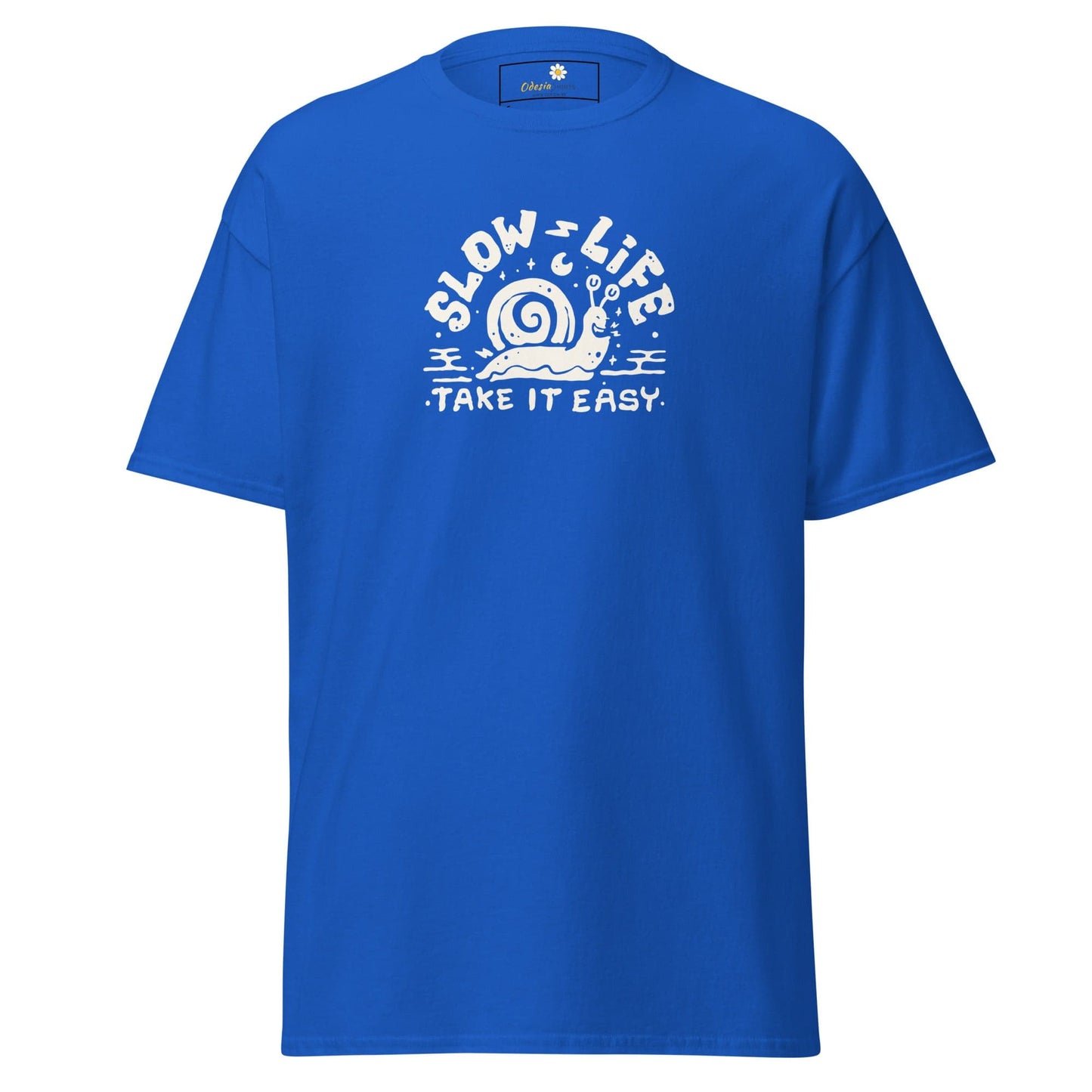 Unisex classic t-shirt - FUN SLOW LIFE EASY - REGULAR - Royal / S