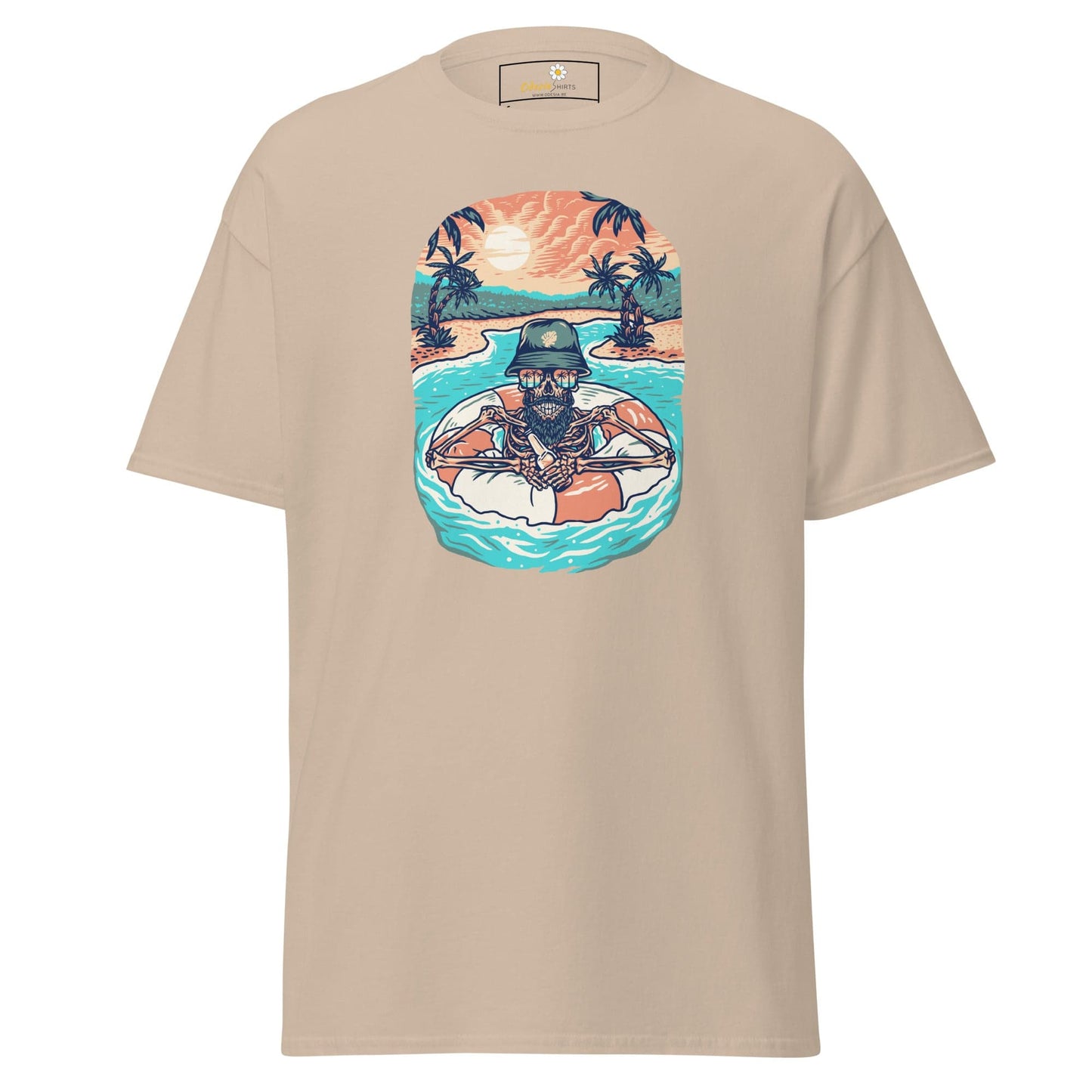 Unisex classic tshirt - SKULL SUMMER POOL - REGULAR - Sand / S