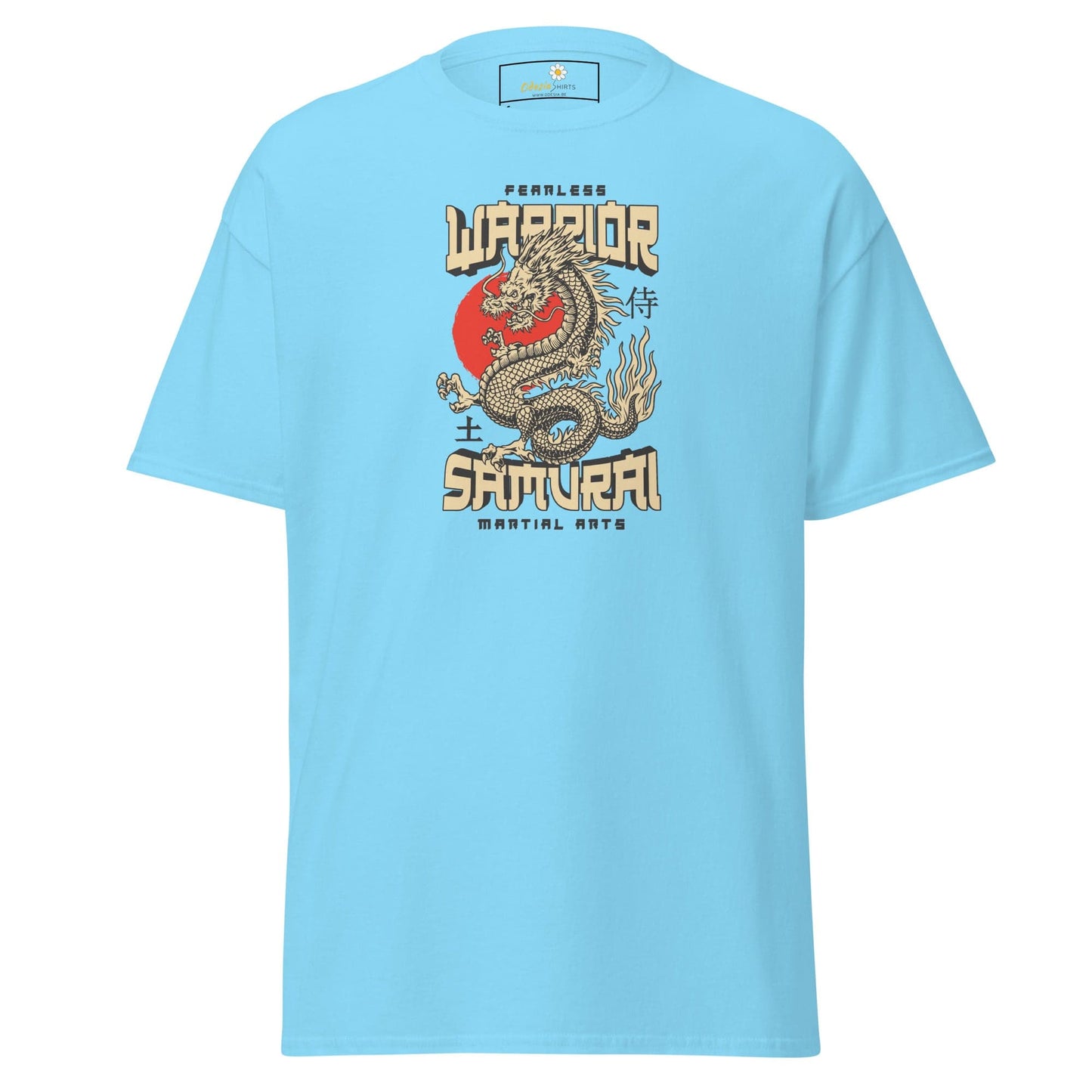 Unisex classic t-shirt - MYSTIC FEARLESS DRAGON - REGULAR - Sky / S