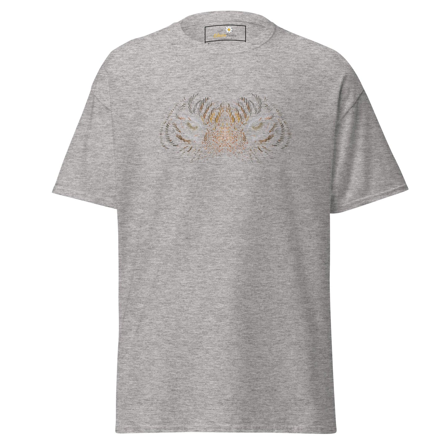 Gray T-shirt with tiger graphic from T-SHIRT DESIGN TEE collection for Men and Women