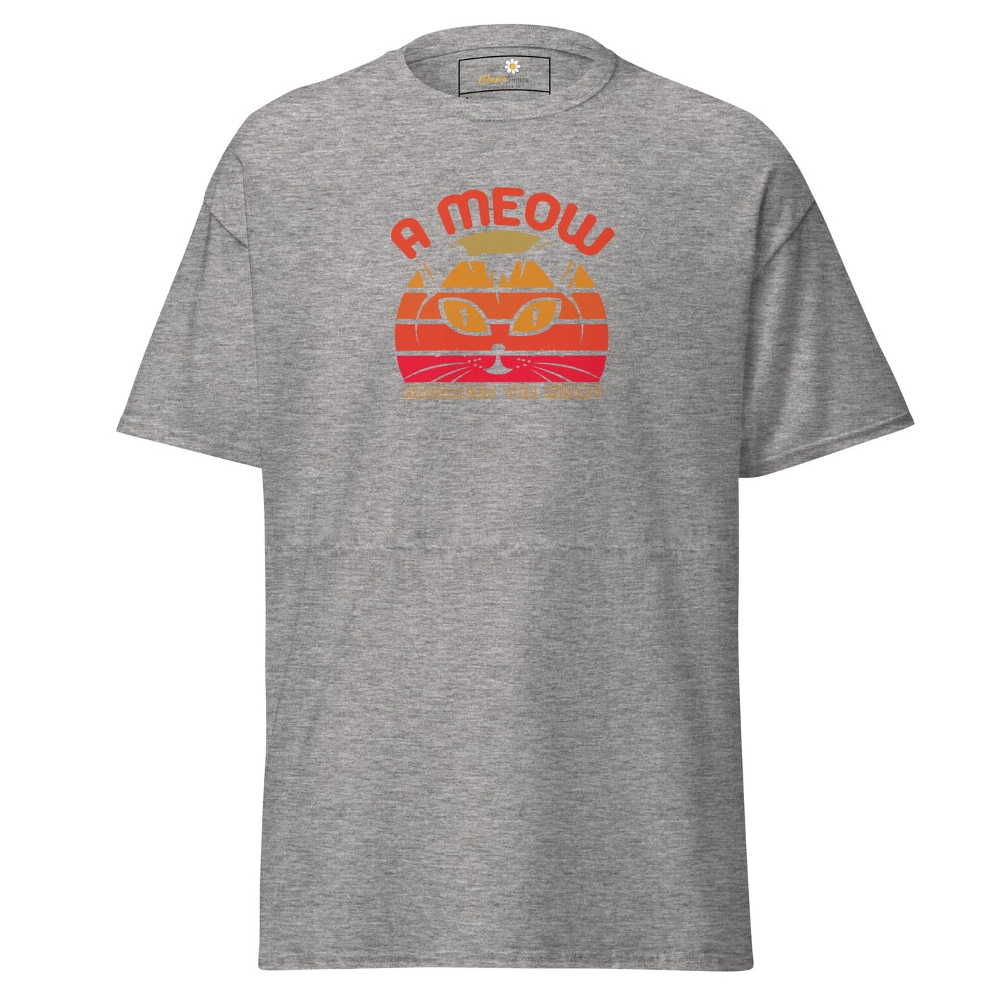 Unisex classic t-shirt - ANIMALS A CAT MASSAGES HEART - REGULAR - Sport Grey / S