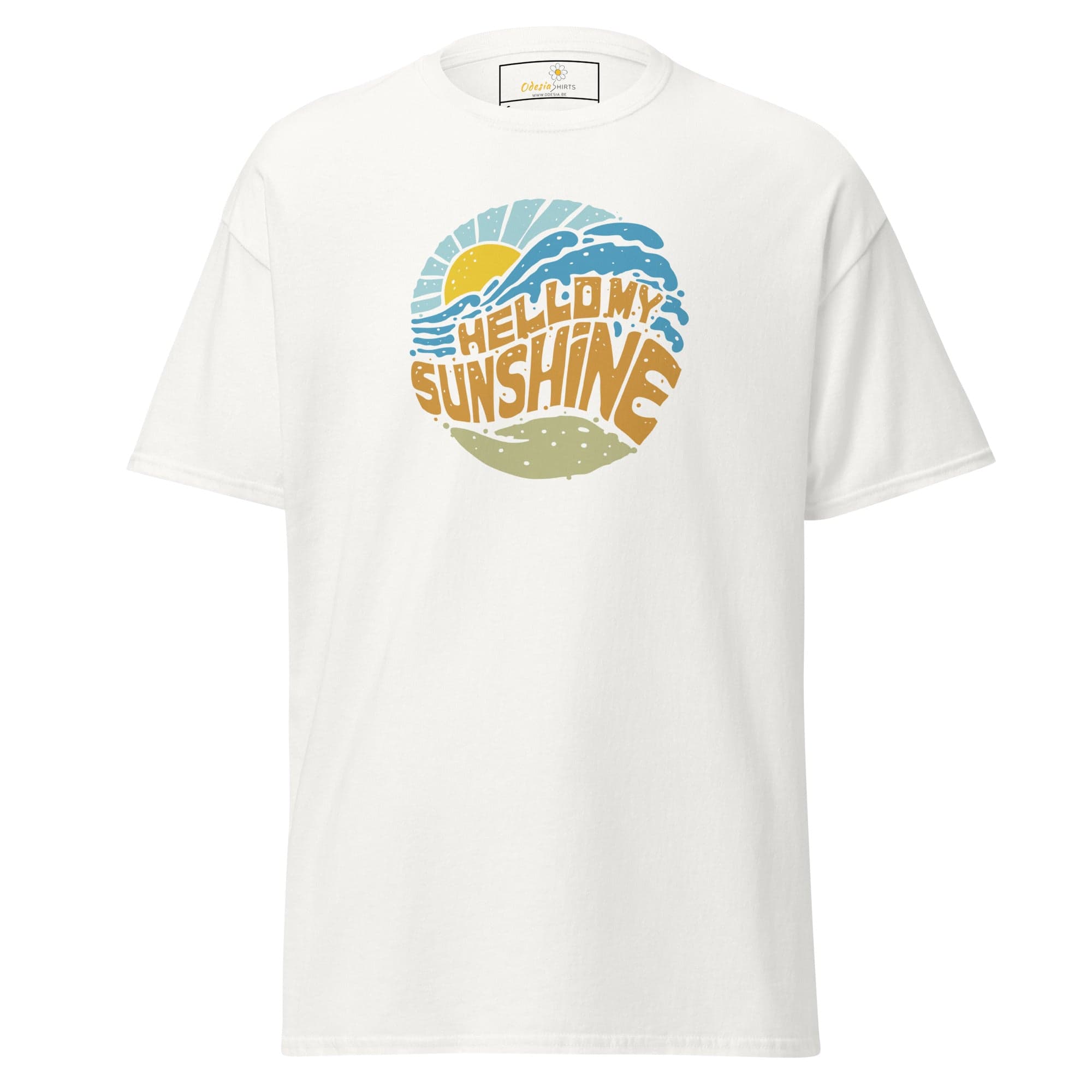 White T-shirt with Hello My Sunshine graphic from T-SHIRT DESIGN TEE MAN WOMAN S-XL