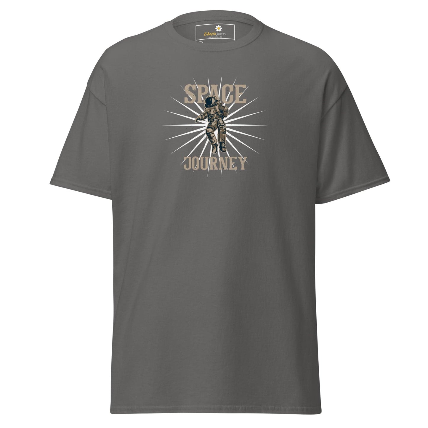 Gray T-Shirt with Astronaut Graphic for Men and Women in 2XL to 5XL sizes