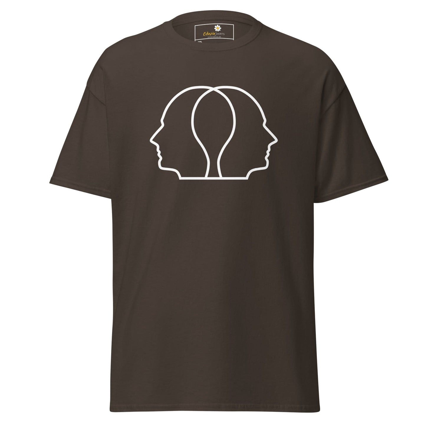 Brown T-Shirt with White Face Graphic for Men and Women in Sizes 2XL to 5XL