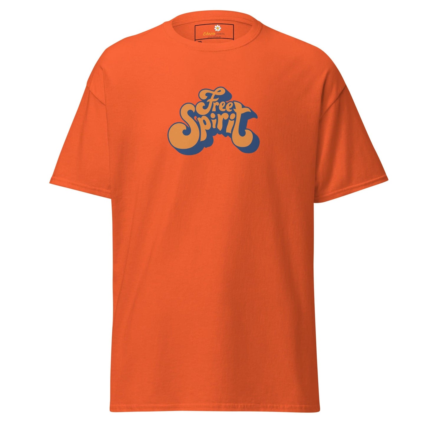 Orange T-shirt with Free Spirit graphic from T-SHIRT DESIGN TEE for Men and Women